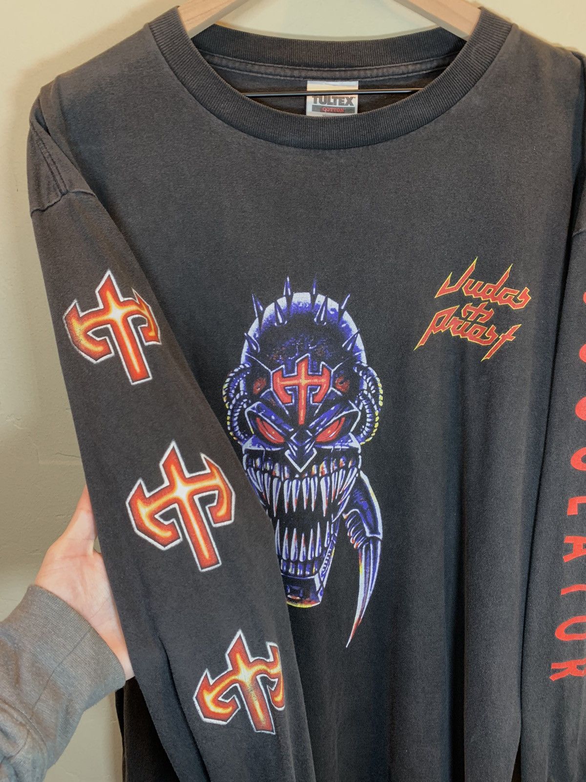 Band Tees × Judas Priest × Vintage *RARE* Vintage 90’s Judas Priest Jugulator Long Sleeve Shirt Size US XL / EU 56 / 4 - 2 Thumbnail