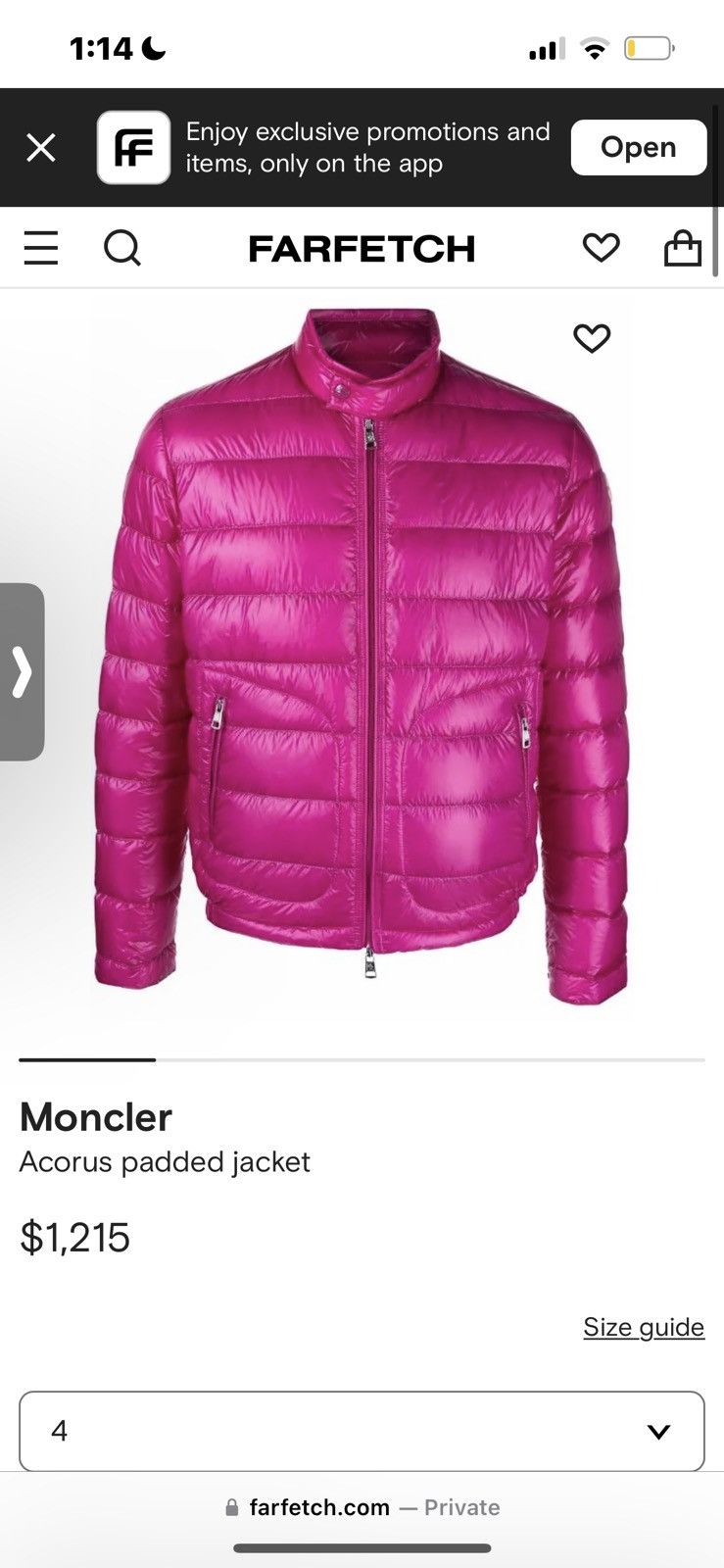 Moncler Pink Moncler Acorus Padded Jacket Size US L / EU 52-54 / 3 - 12 Thumbnail