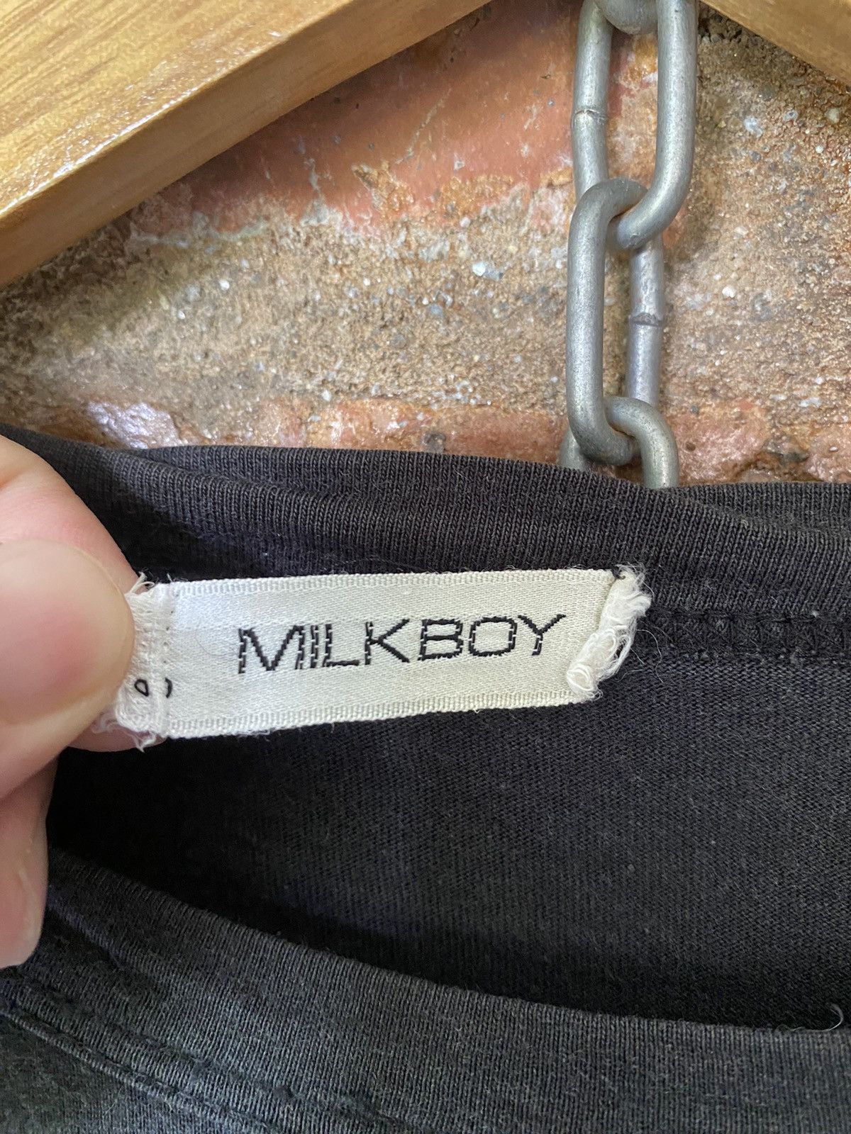 Japanese Brand 1990s MILK BOY spell Out Multi hole button sleeve Size US M / EU 48-50 / 2 - 14 Thumbnail