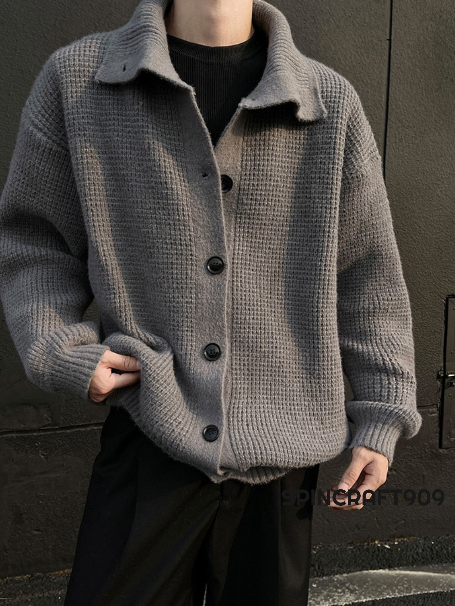 Turtle Neck Button Cardigan Sweater