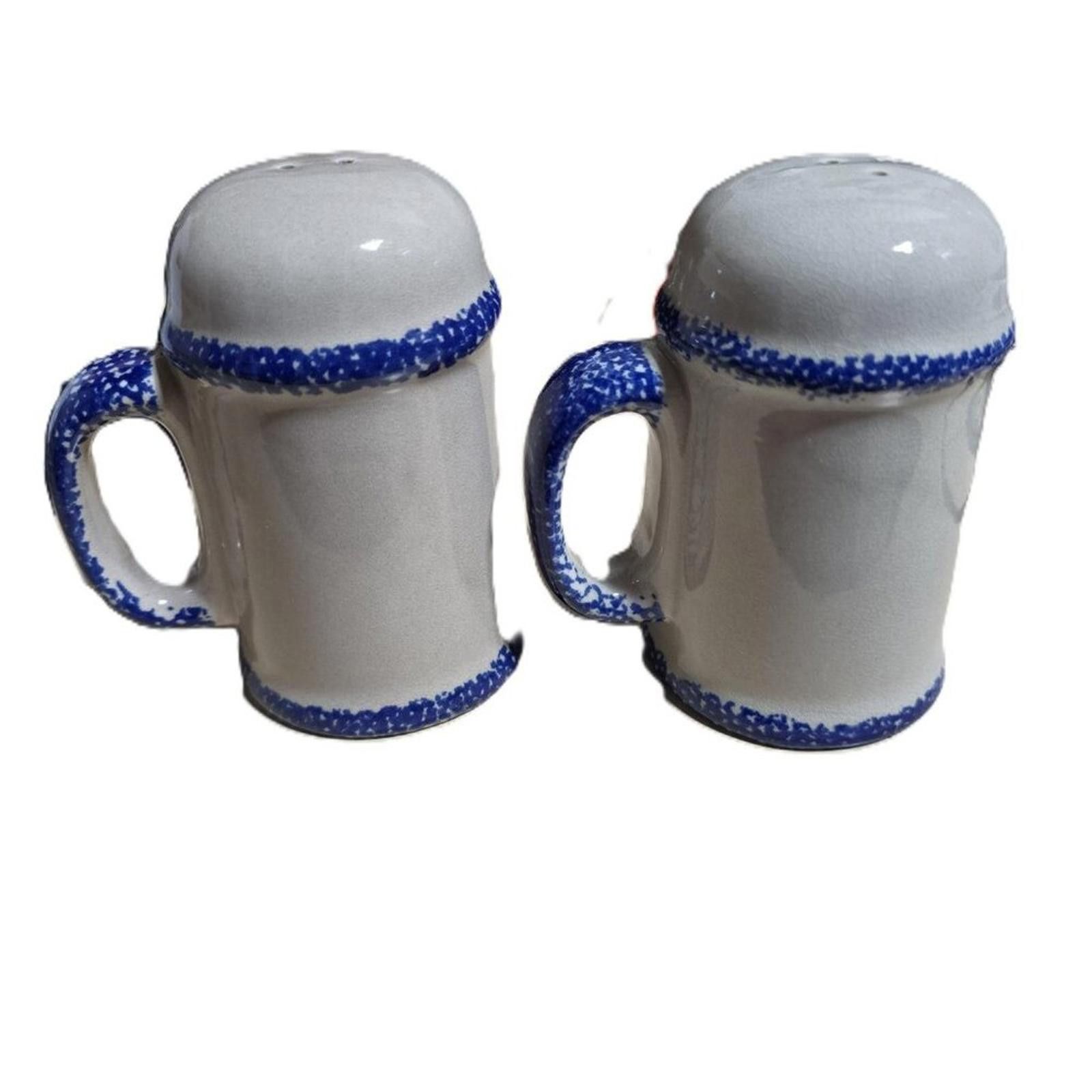 Other Antique Flow Blue Spongeware Range Salt & Pepper Shakers Size ONE SIZE - 3 Thumbnail