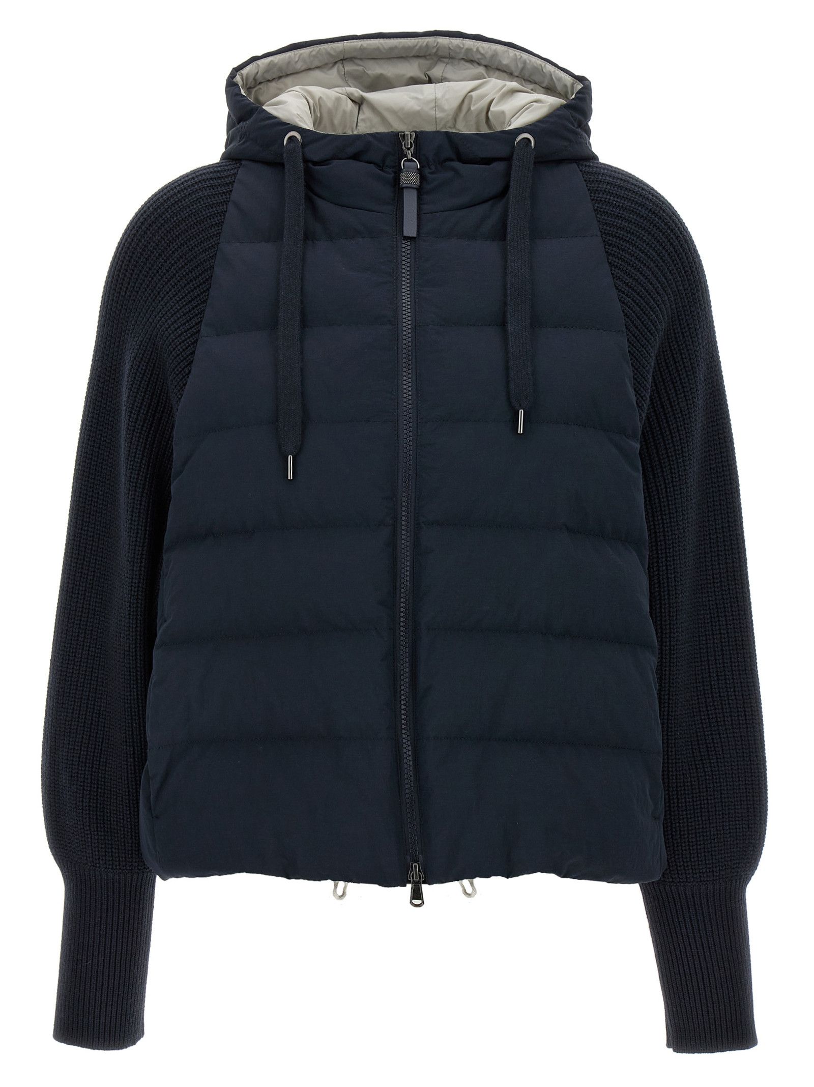 Brunello Cucinelli Two-Material Puffer Jacket Size M / US 6-8 / IT 42-44 - 1 Thumbnail