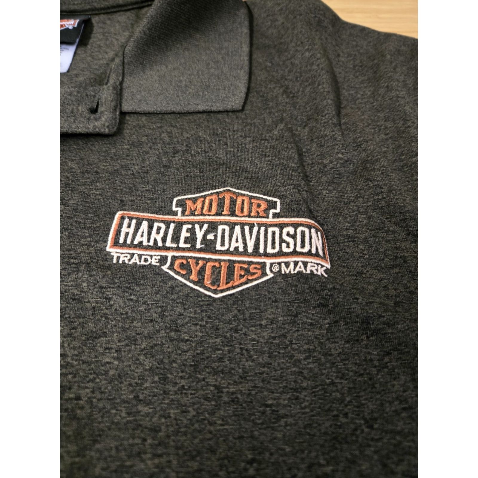 Harley Davidson Harley-Davidson Gray Short Sleeve Polo Shirt Men's 2XL Size US XXL / EU 58 / 5 - 4 Thumbnail