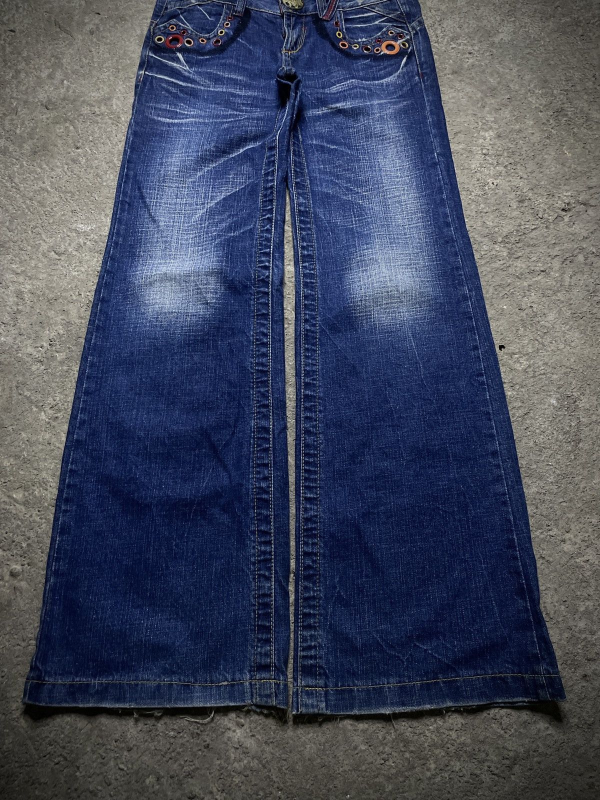 Hysteric Glamour 2000’s Redpepper - Super Flared Rings Denim Pants Size US 27 - 3 Thumbnail