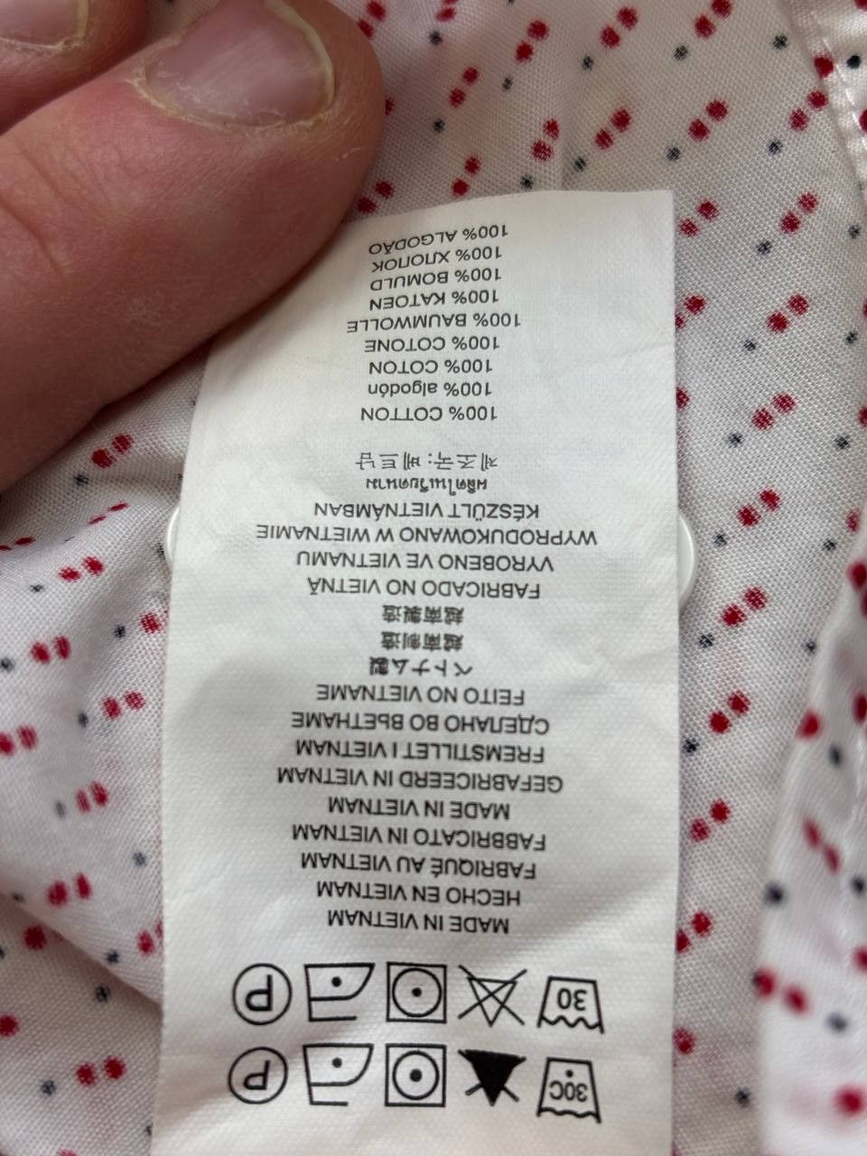 Michael Kors Michael Kors Slim Fit Shirt / Red Micro Pattern / Size M Size US M / EU 48-50 / 2 - 12 Thumbnail