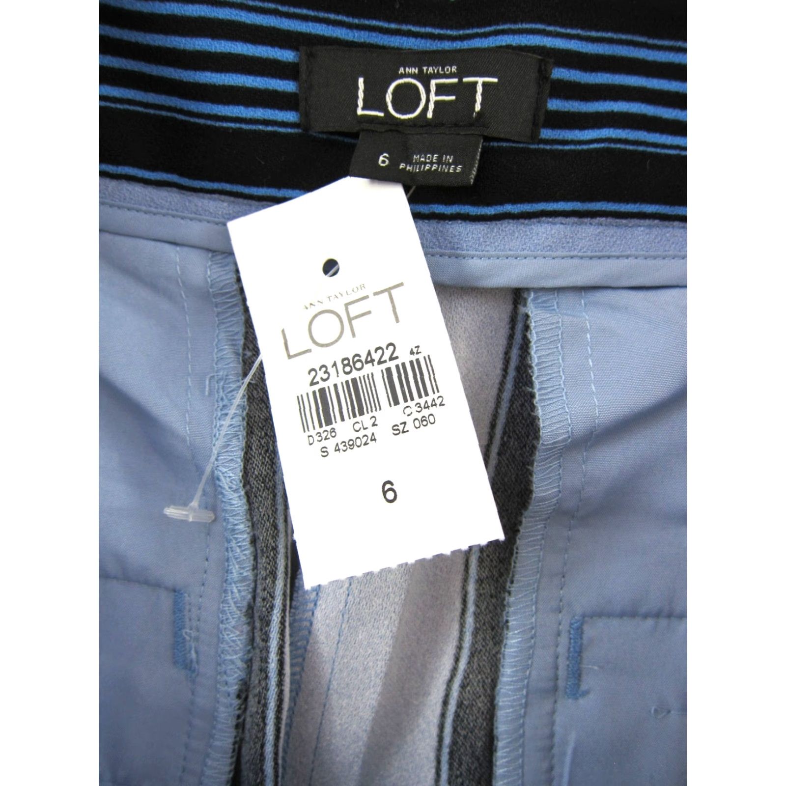 Ann Taylor NWT Ann Taylor LOFT Blue Stripe Pocket High Rise Wide Leg Pant Women Size 6 Size 28" / US 6 / IT 42 - 3 Thumbnail