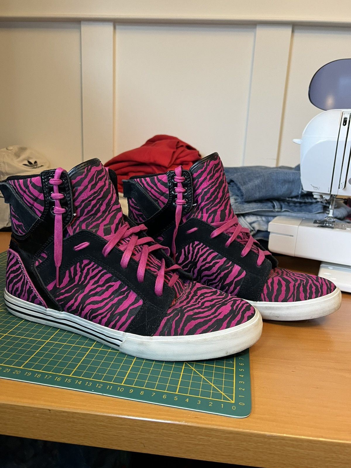 Supra Vintage Supra Muska Skytop Black Magenta Zebra Striped shoes Size US 13 / EU 46 - 2 Thumbnail