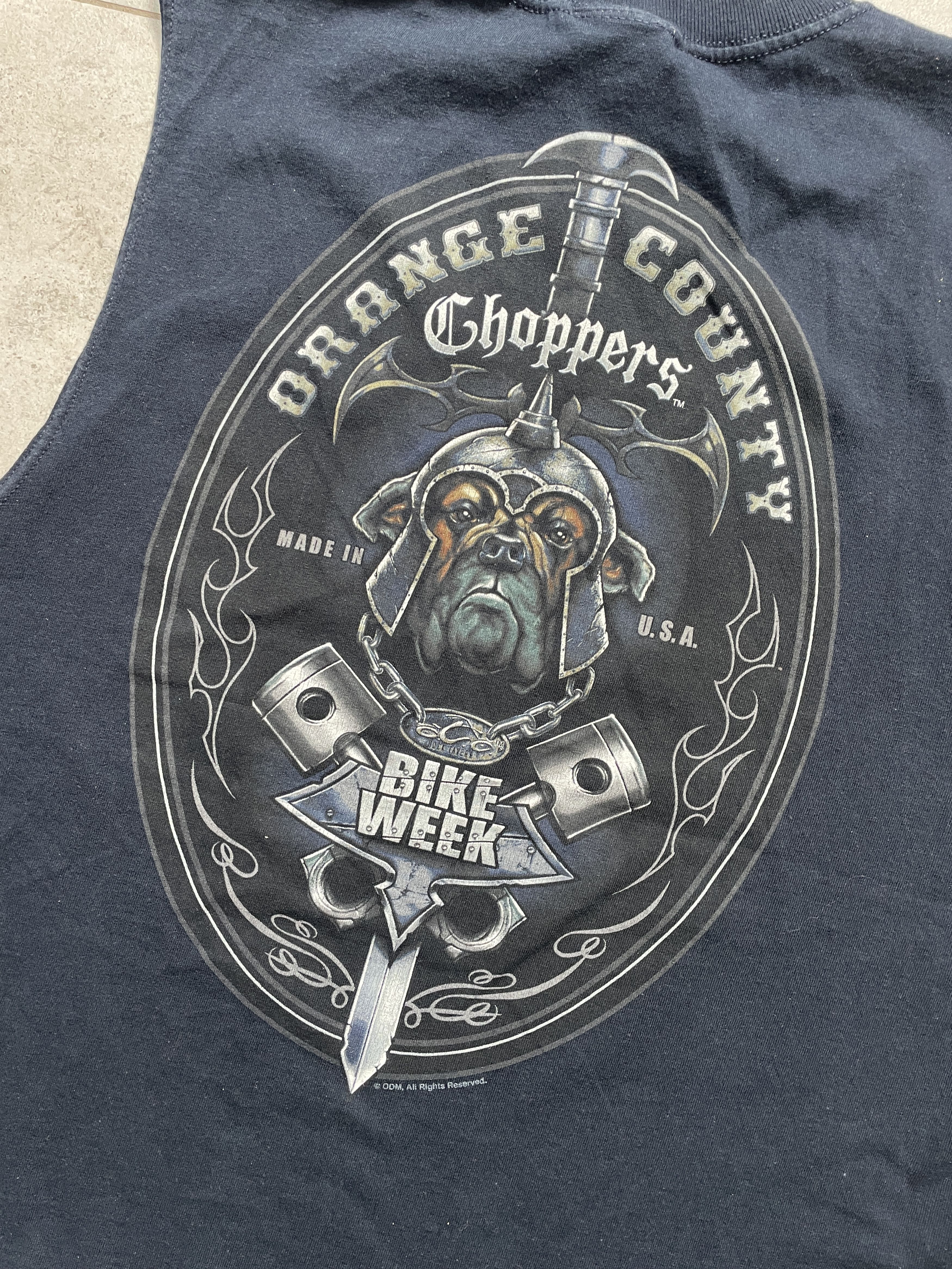 Vintage Y2K NAVY ORANGE COUNTY CHOPPERS BIKE WEEK NAVY SLEEVELESS Size US M / EU 48-50 / 2 - 5 Thumbnail