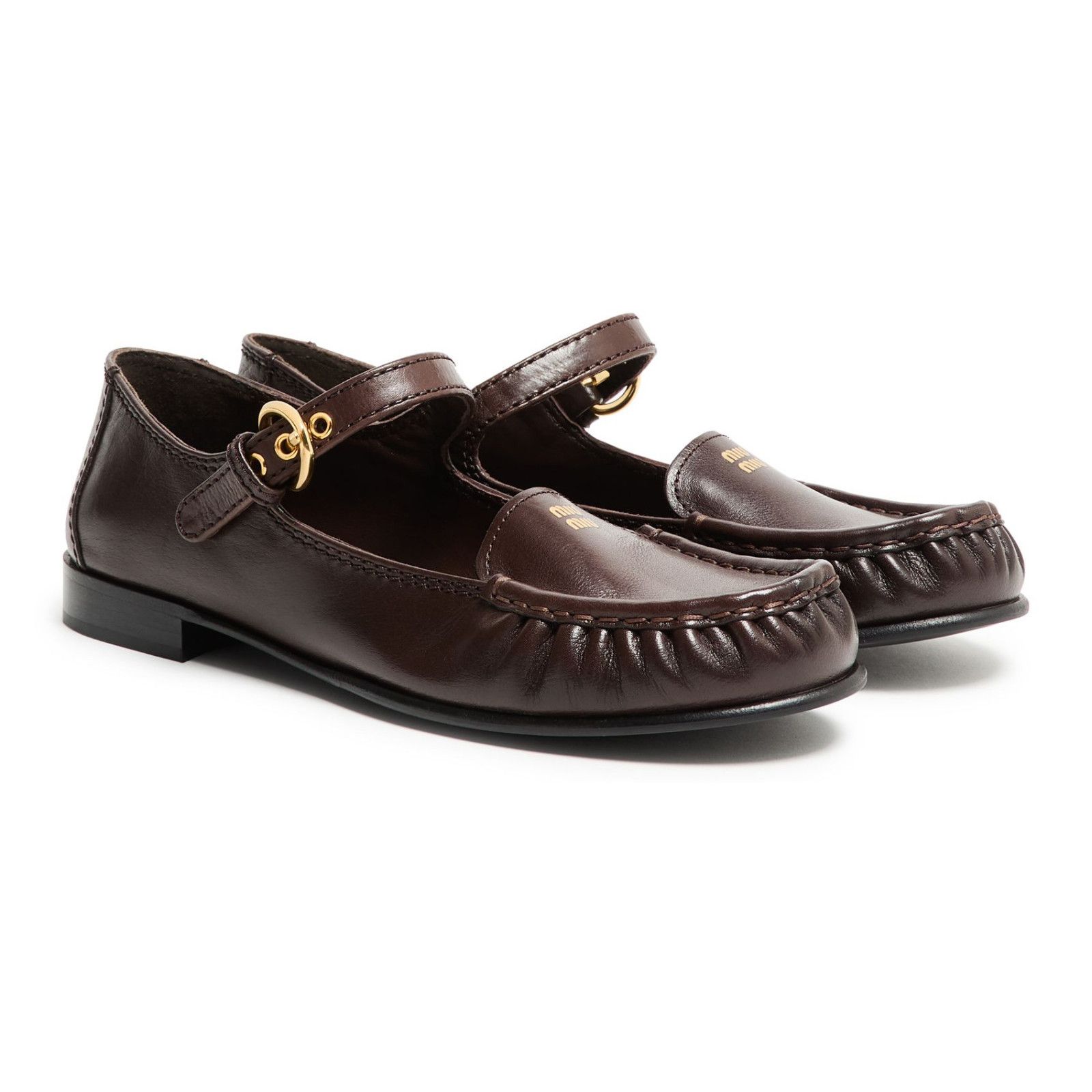 MIU MIU Brown Mary Jane Loafers New & Authentic (Women's siz