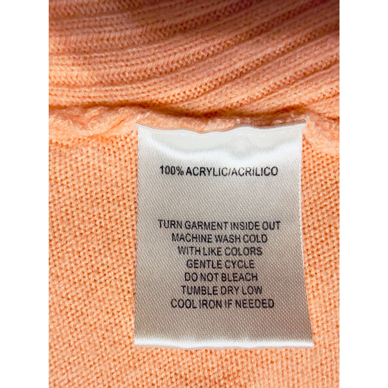 Other Sag Harbor Peach Knit Cardigan Size M Ribbed Soft Acrylic Size M / US 6-8 / IT 42-44 - 6 Thumbnail