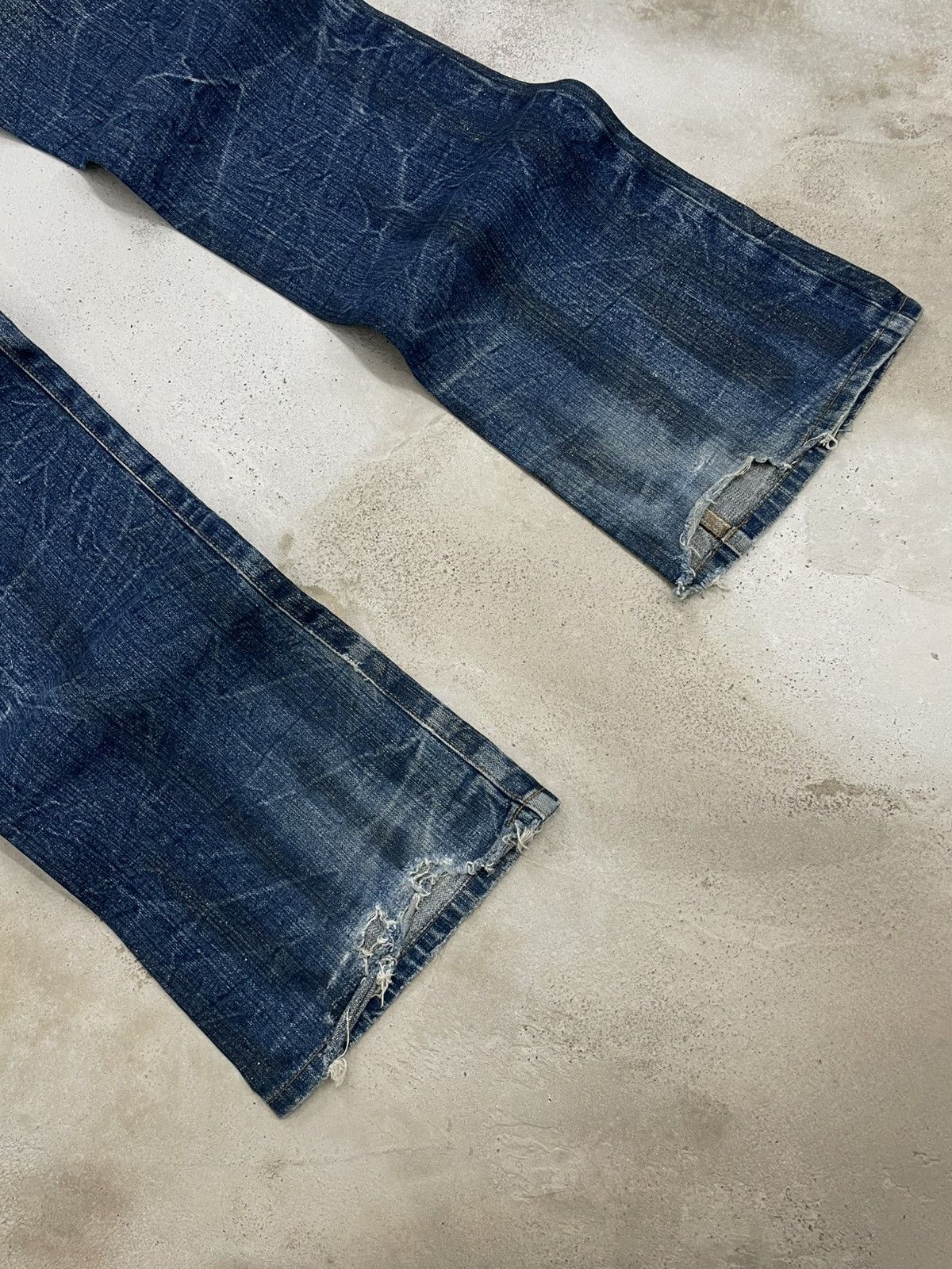 Tornado Mart Vintage Japan Designer 90’s NylausBs Distressed Flared Denim Size US 32 / EU 48 - 9 Thumbnail
