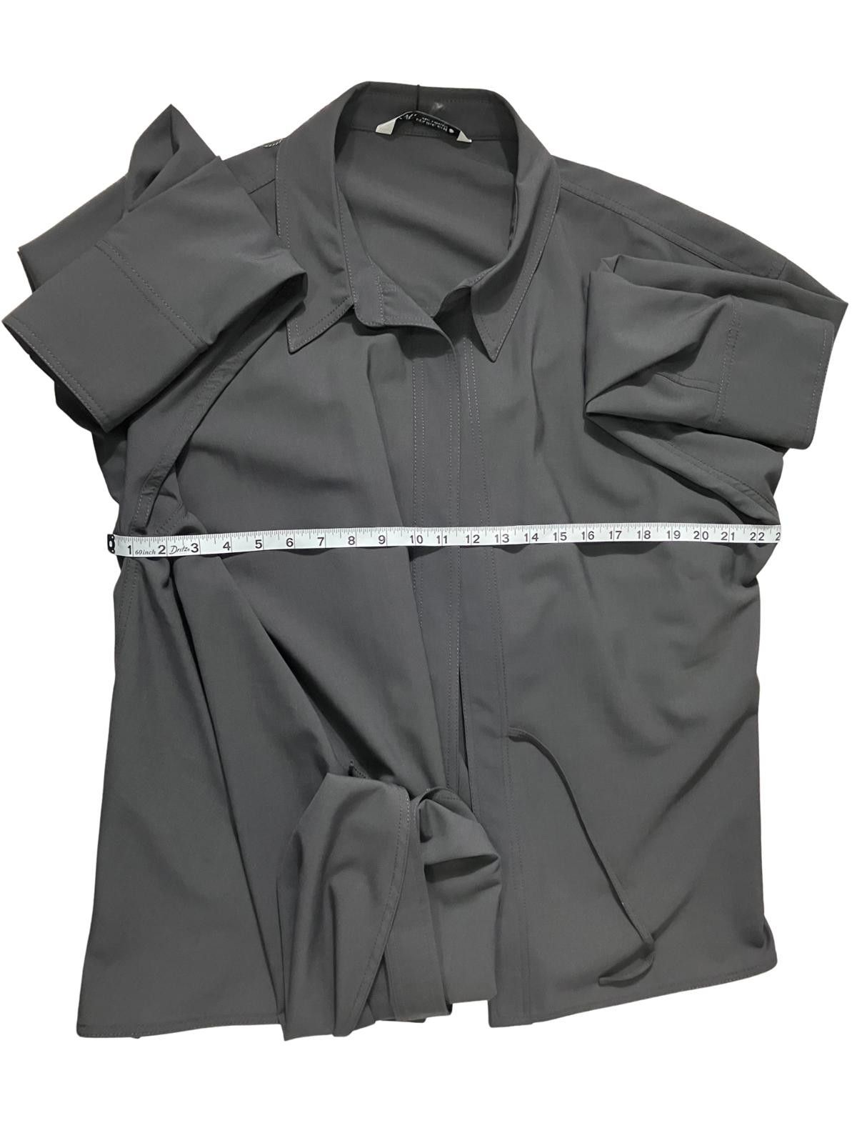 Zara ZARA Gray Wrap-Style Long Sleeve Shirt Size M / US 6-8 / IT 42-44 - 6 Thumbnail