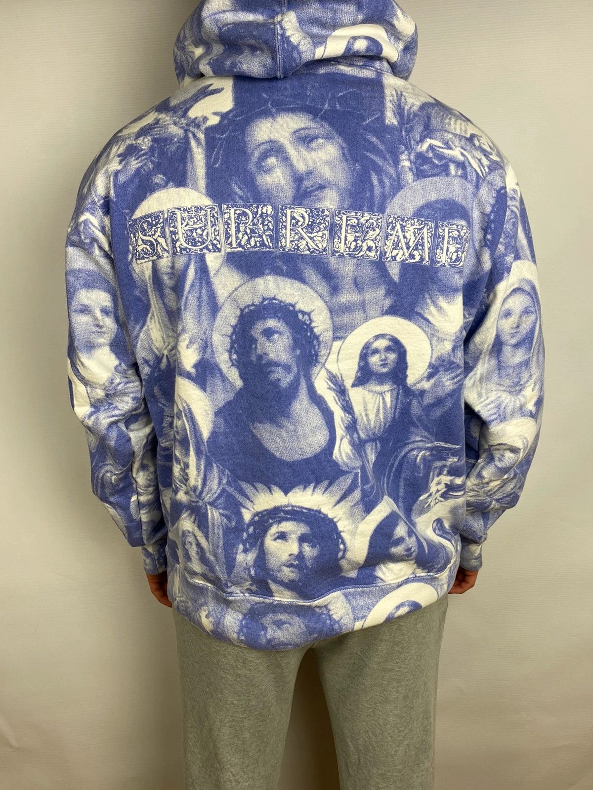 Streetwear × Supreme hoodie Supreme Jesus and Mary FW18 purple