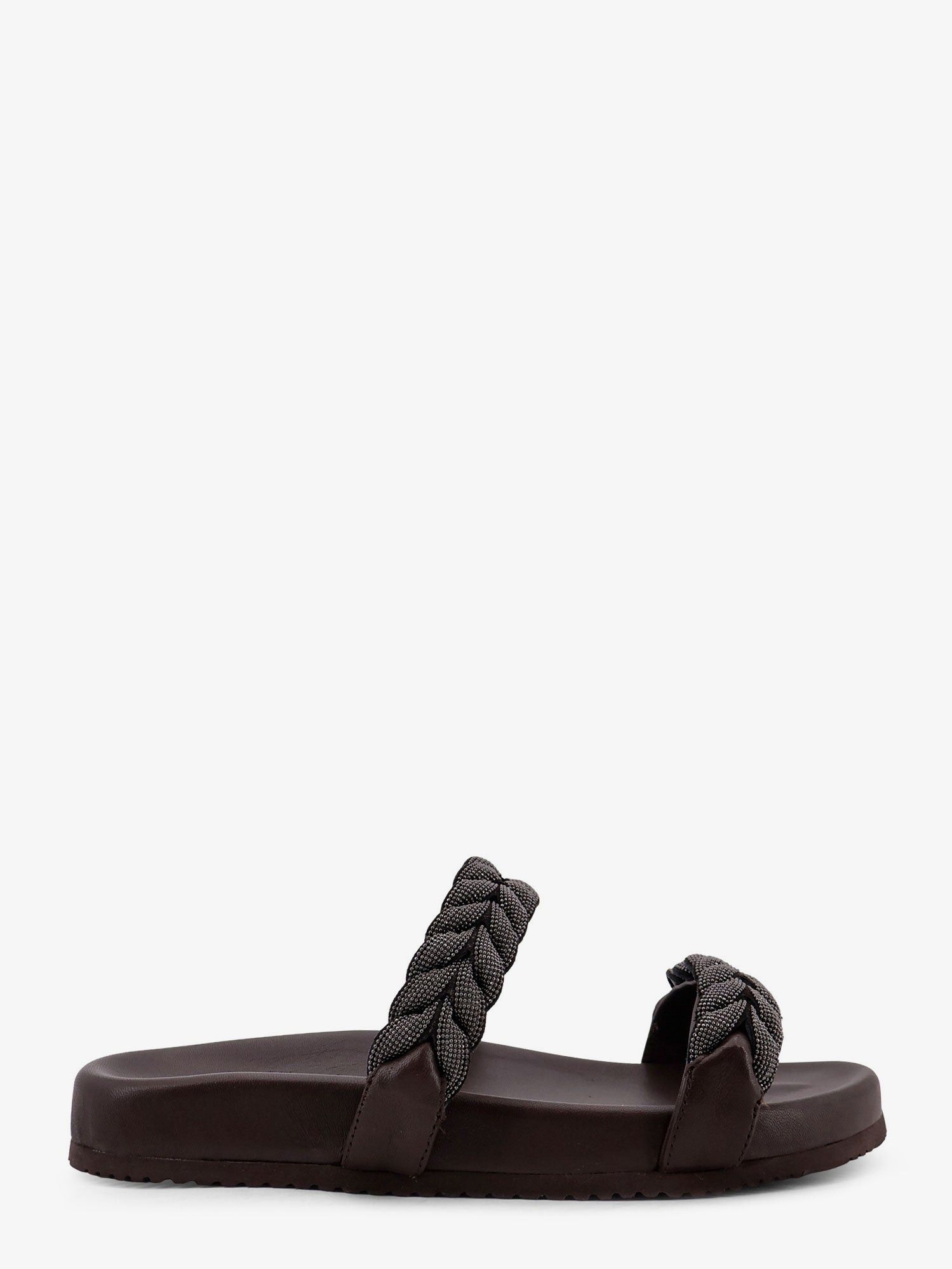 Brunello Cucinelli Leather sandals with woven Monili detail IT 40 Women - USA Tariffs Included