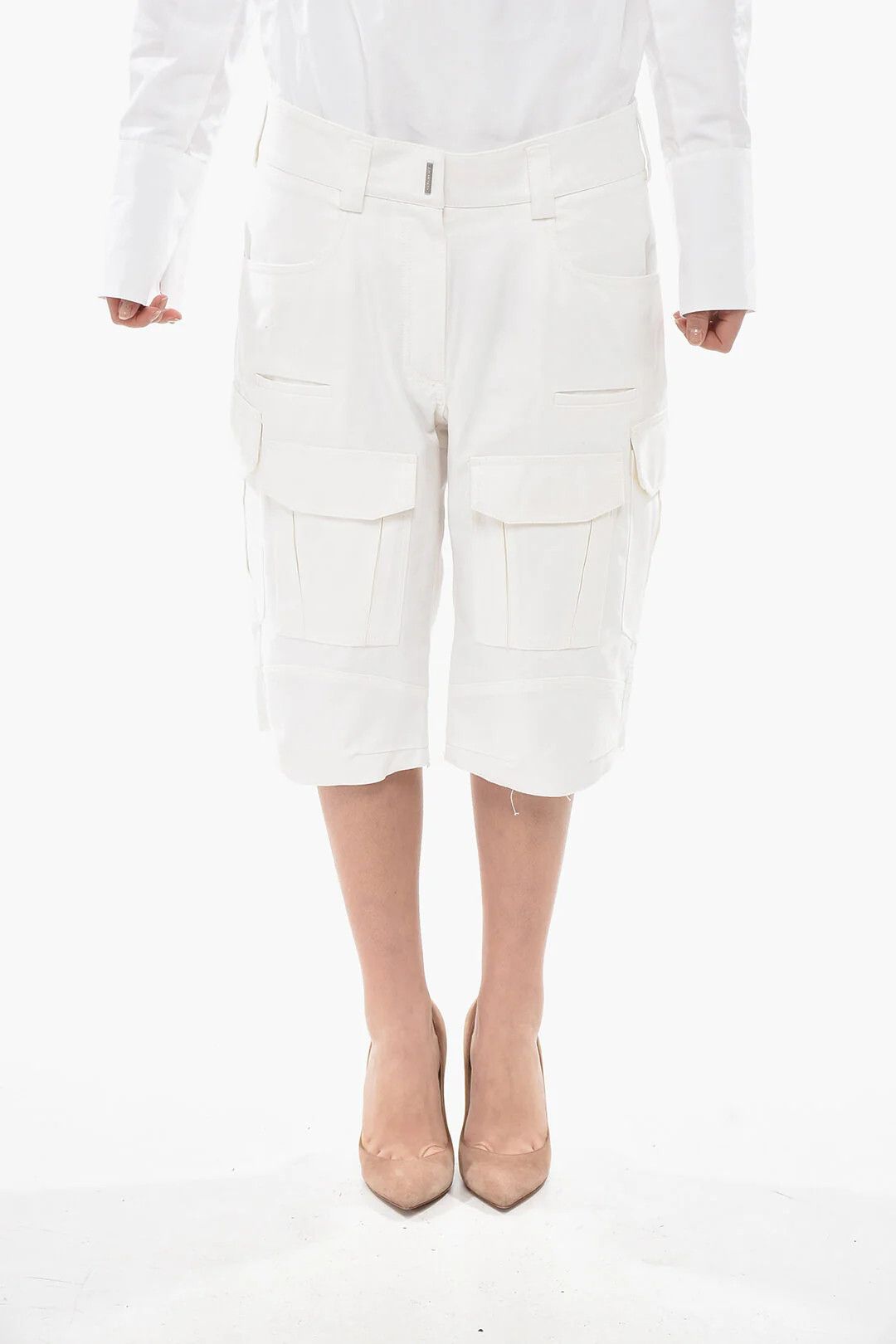 Givenchy og1mm0326 Cotton Cargo Short in White Size 30" / US 8 / IT 44 - 1 Thumbnail