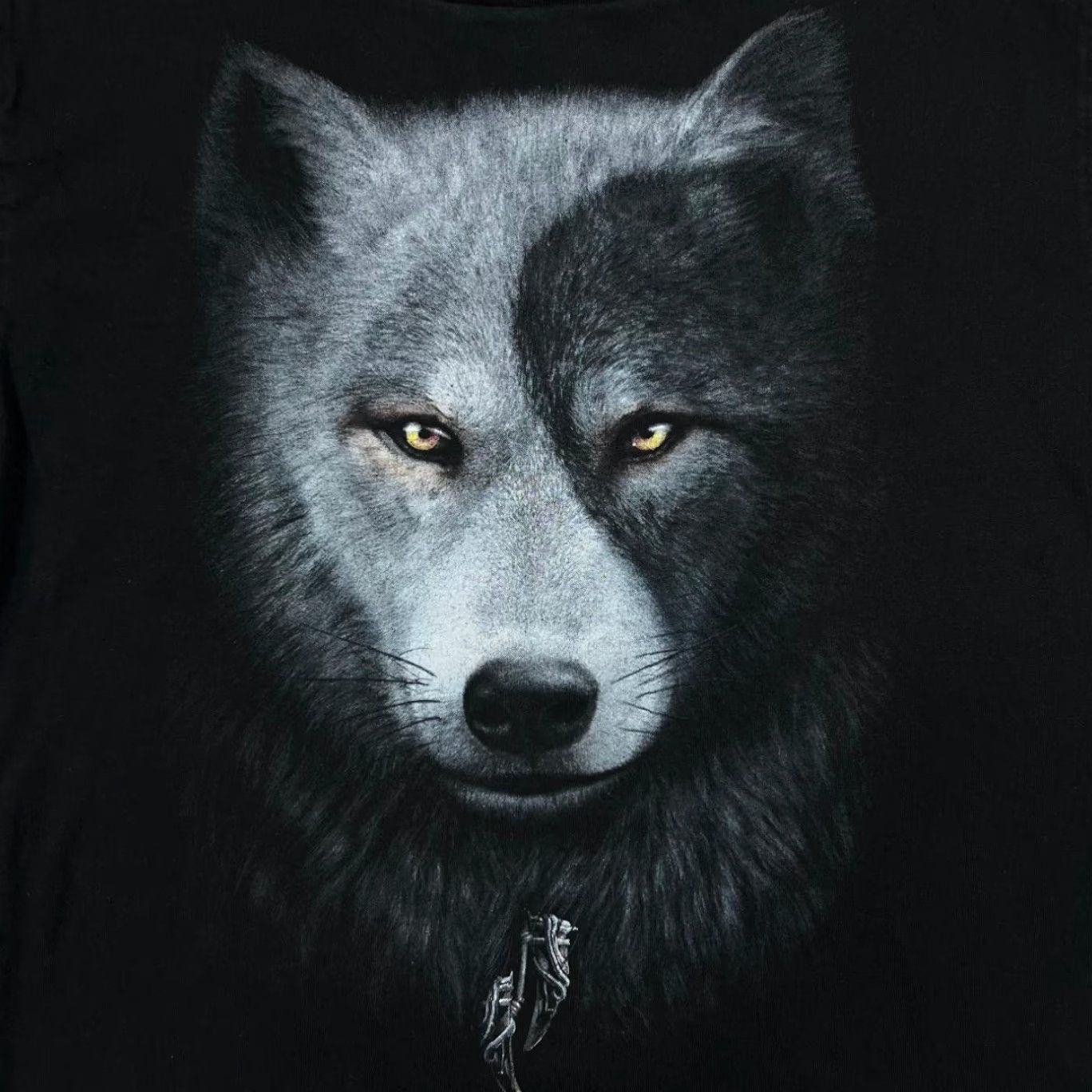 Vintage SPIRAL DIRECT Gothic Wolf T-Shirt Women's XXL Black Rolled Sleeve 2000s Graphic Front Print Size XXL / US 16-18 / IT 52-54 - 3 Thumbnail
