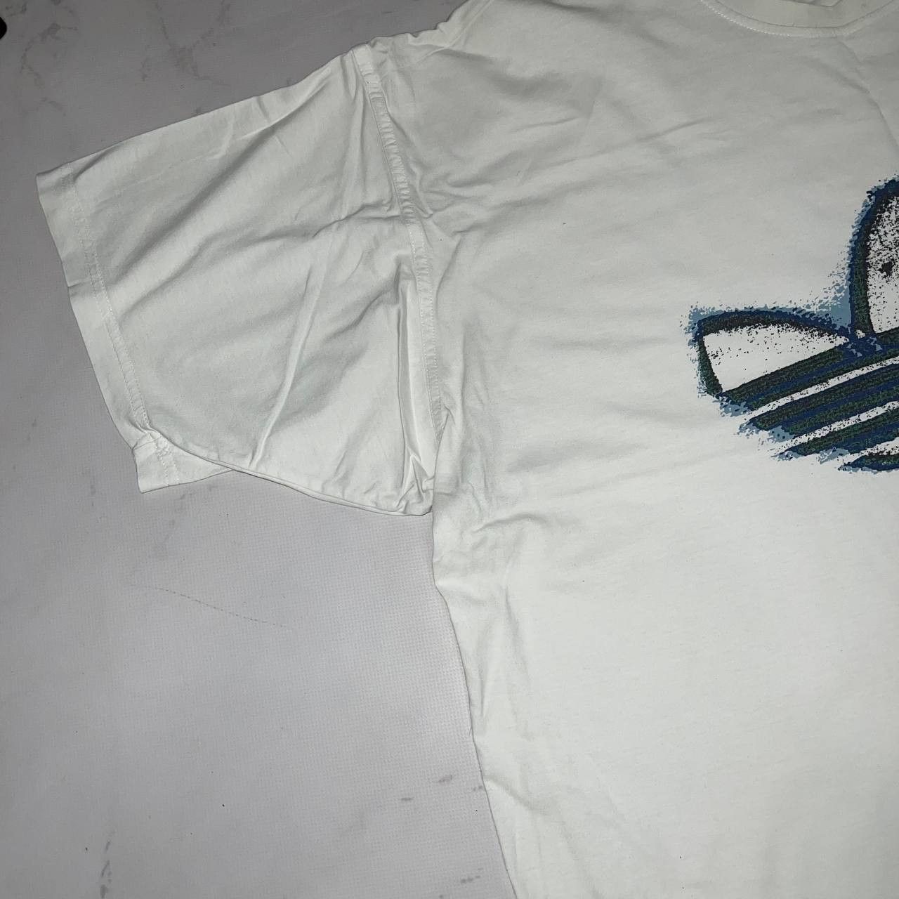 Adidas Adidas Vintage Adidas y2k big logo T Shirt 90's Sz XL White Size US XL / EU 56 / 4 - 6 Thumbnail