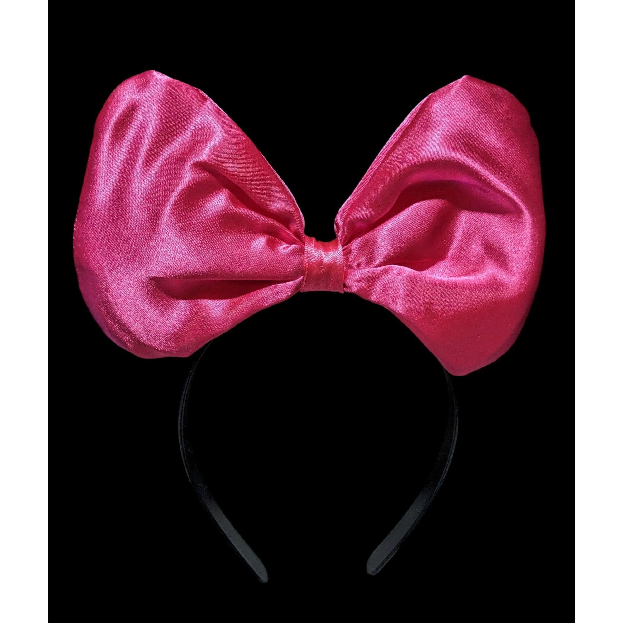 Other Black Headband With Large Pink Satin Bow Size ONE SIZE - 1 Thumbnail