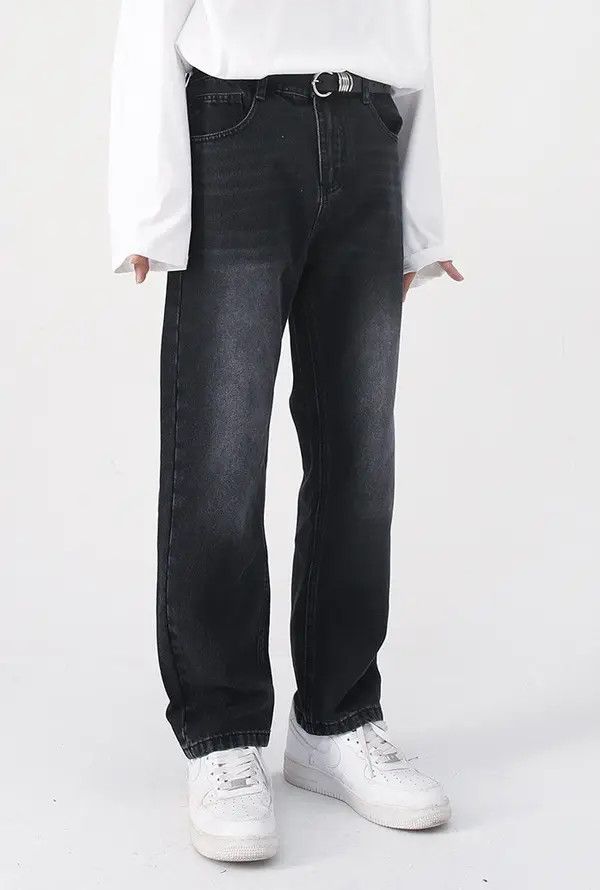 Japanese Brand Hirose x Kato Black and grey retro washed straight jeans Size US 32 / EU 48 - 3 Thumbnail