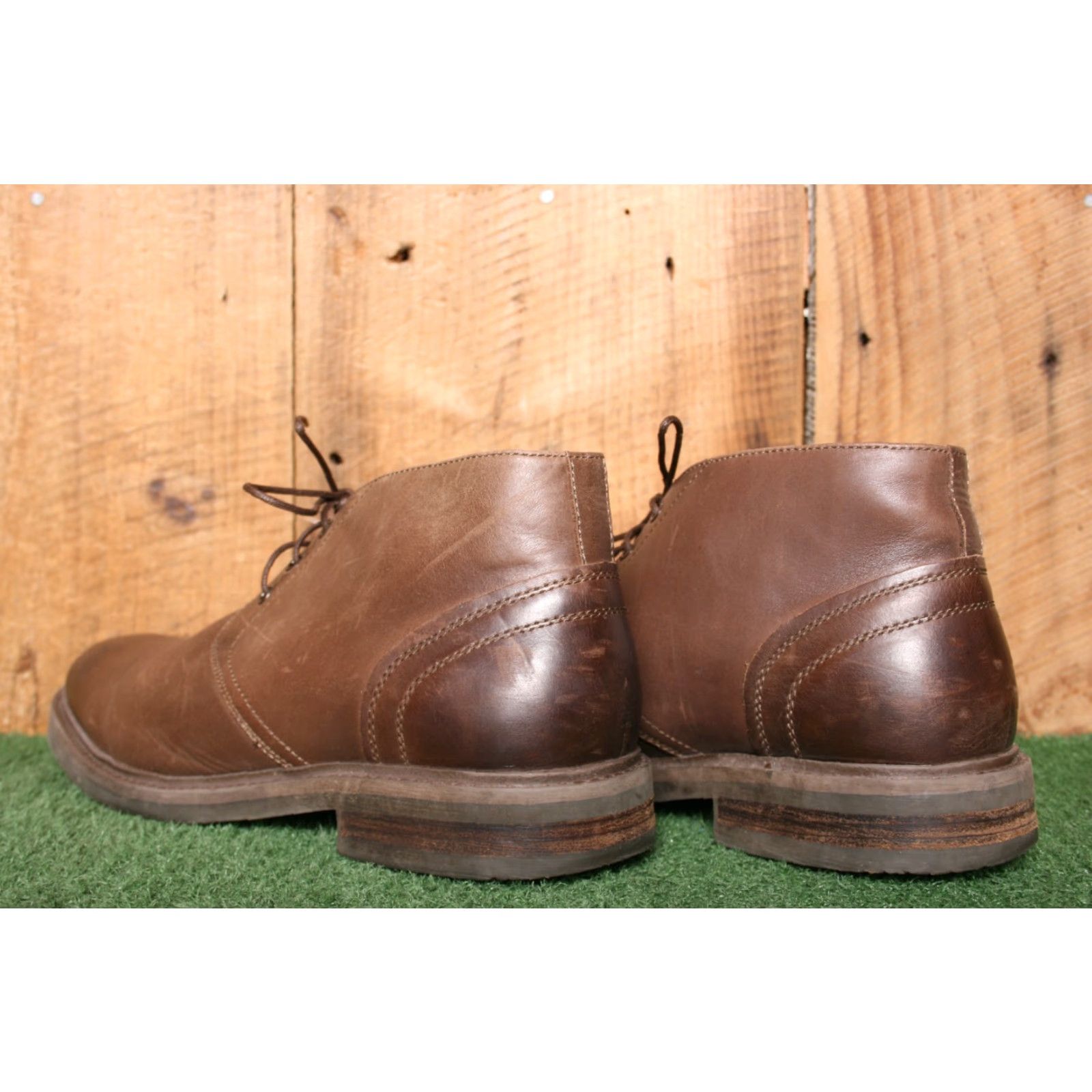 Nordstrom VINTAGE 1901 by Nordstrom Brown Leather Desert Chukka Boots Sz. 10M Man Men Leather Upper Lace Up Ankle Boot Brown Chukka 1901 Mens 10M Desert Boots Size US 10 / EU 43 - 3 Thumbnail