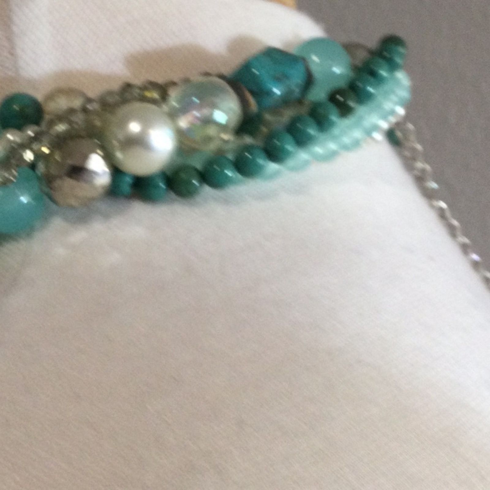 Other Multi-strand Turquoise, Clear, Blue and Silver Bead Necklace Size ONE SIZE - 12 Thumbnail