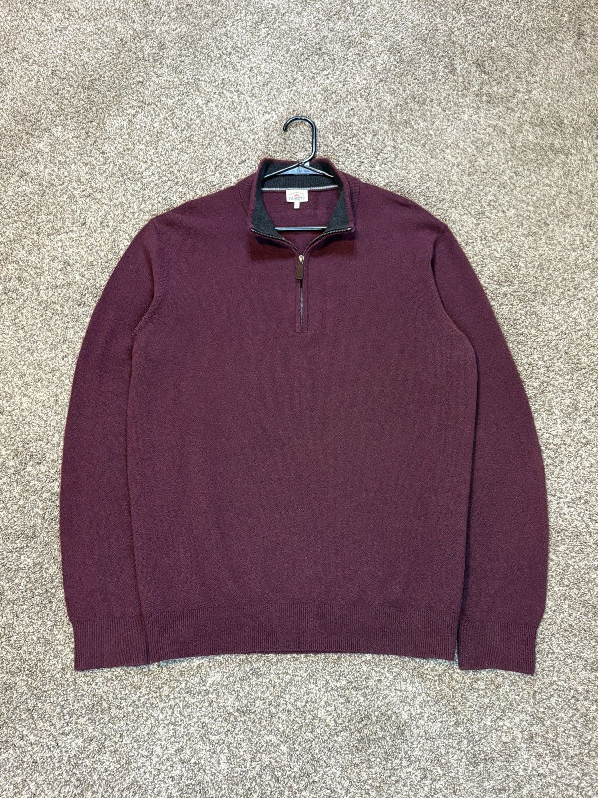 Faherty Faherty Jackson 1/4 Zip Pullover Sweater Mens XL Red Heather Size US XL / EU 56 / 4 - 3 Thumbnail