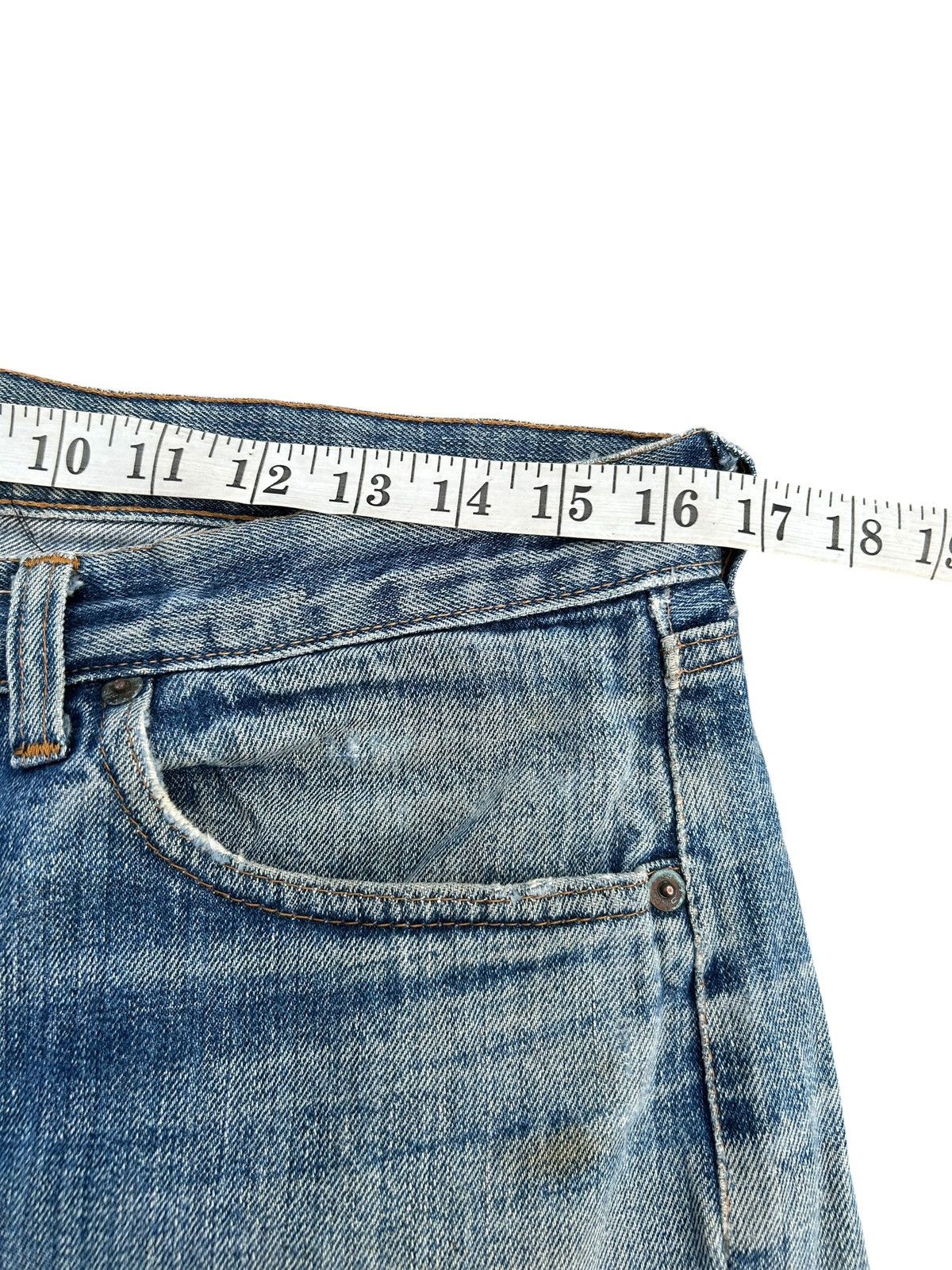 Levi's Thrashed 70s-80s Vintage Levis 6 Selvedge Short Denim jeans Size US 33 - 18 Thumbnail