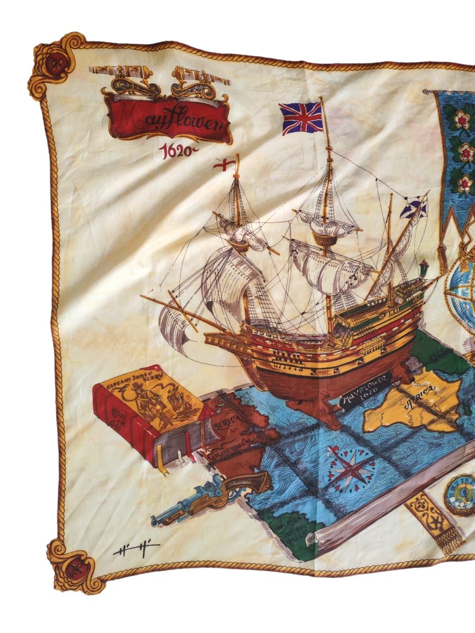 Other 1960s Mayflower VINTAGE SAILING SHIP Scarf Size ONE SIZE - 3 Thumbnail