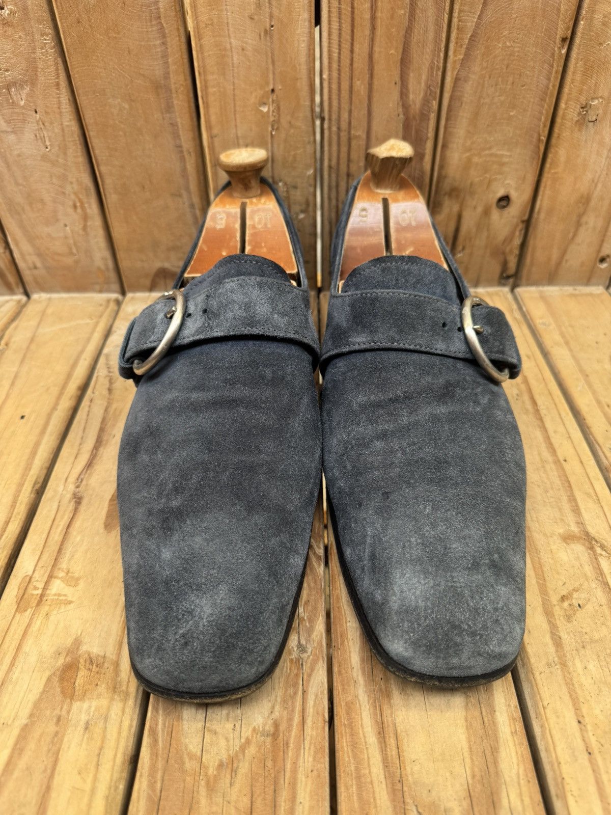 Prada Prada buckled blue suede Leather Men's Dress Shoes UK 9 Size US 10 / EU 43 - 6 Thumbnail