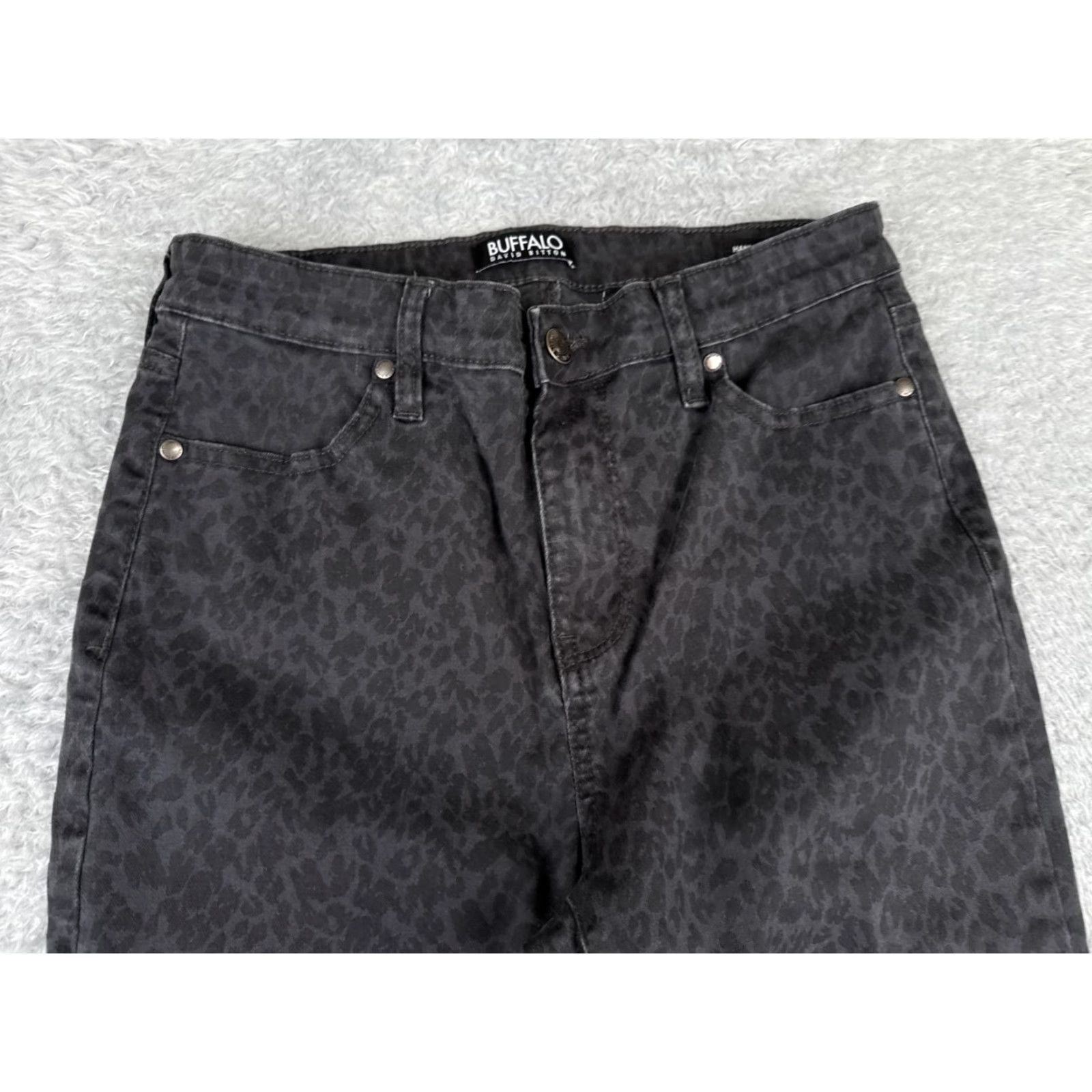 Buffalo David Bitton VINTAGE Buffalo Denim Jeans Women's Medium Tapered Skinny Animal Print 90s Gray Size 28" / US 6 / IT 42 - 4 Thumbnail