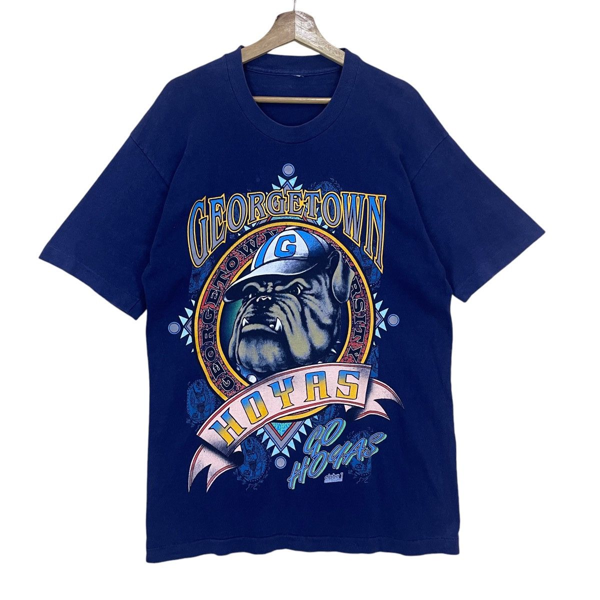 Vintage Vintage 90s Georgetown Hoyas University Tee Size US L / EU 52-54 / 3 - 1 Thumbnail