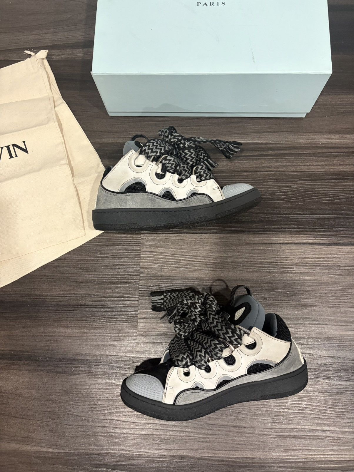 Lanvin Lanvin Curb Sneakers Black/Grey (Discontinued) Size US 7 / EU 40 - 1 Thumbnail