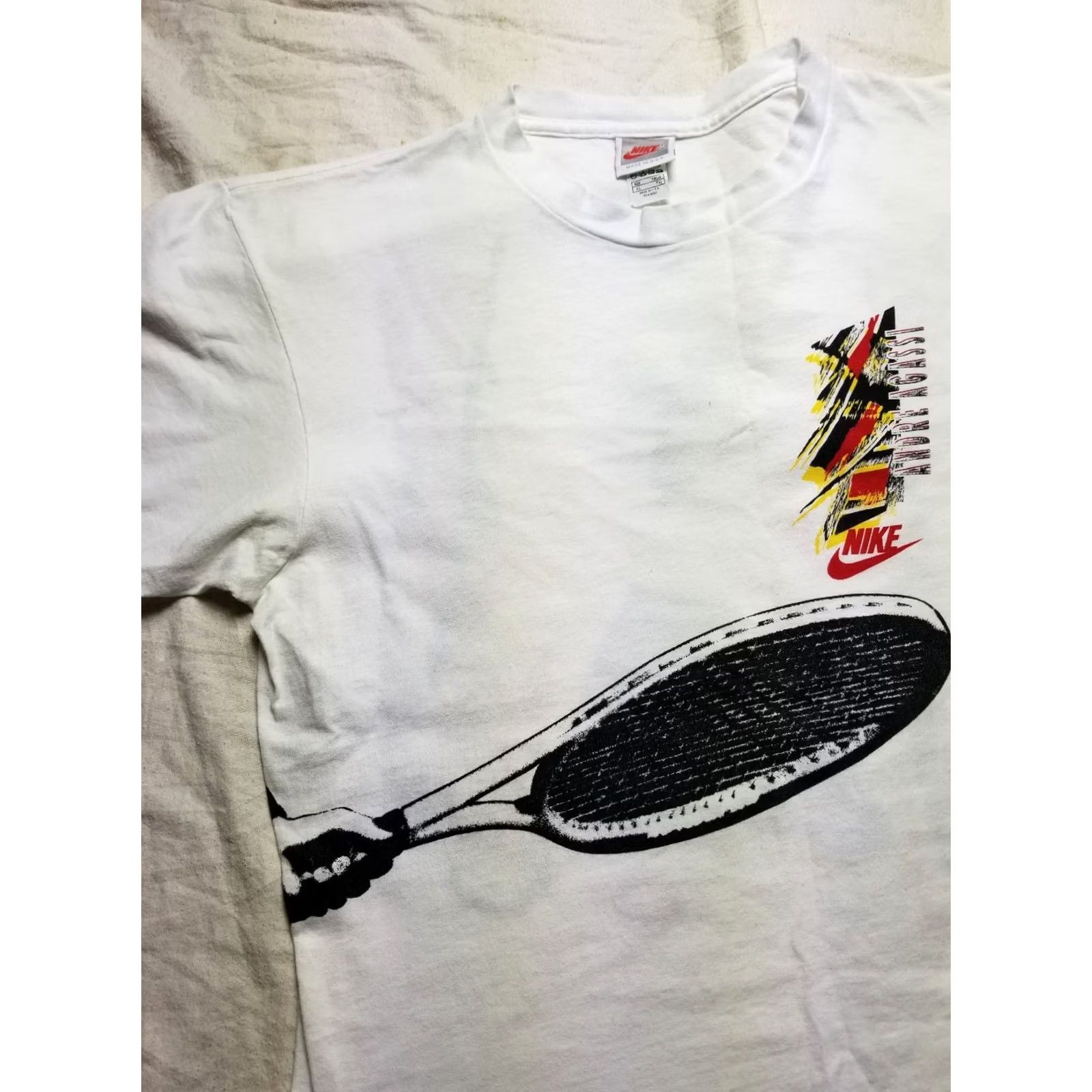 Nike VINTAGE Nike Andre Agassi USA Made Rare 80s VTG XL Shirt Size US XL / EU 56 / 4 - 4 Thumbnail