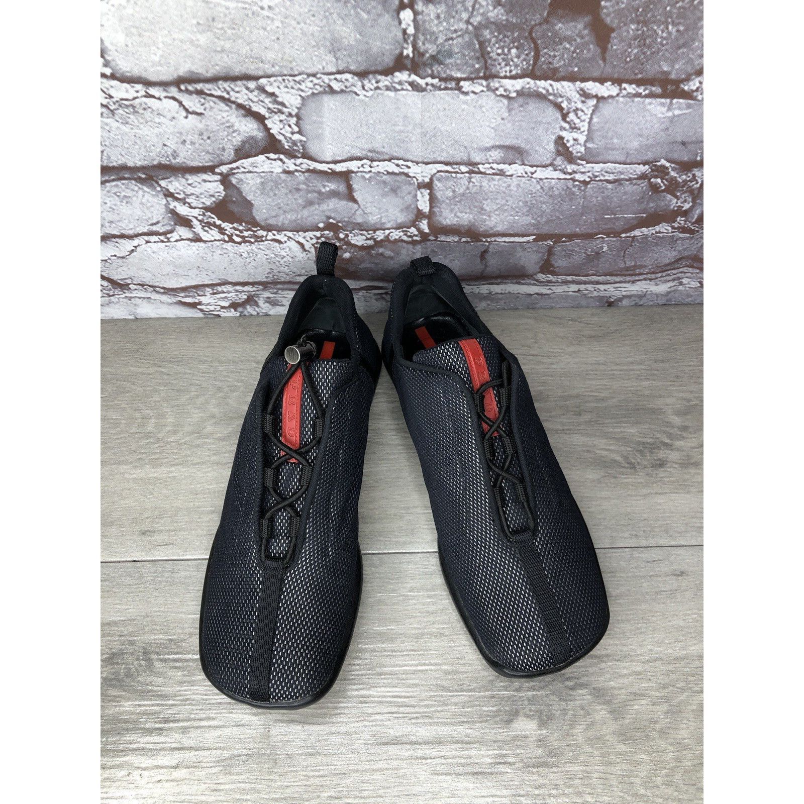 Prada Prada Sport Black Mesh Synthetic Drawstring Driving Shoes Wo Size US 8 / IT 38 - 17 Thumbnail