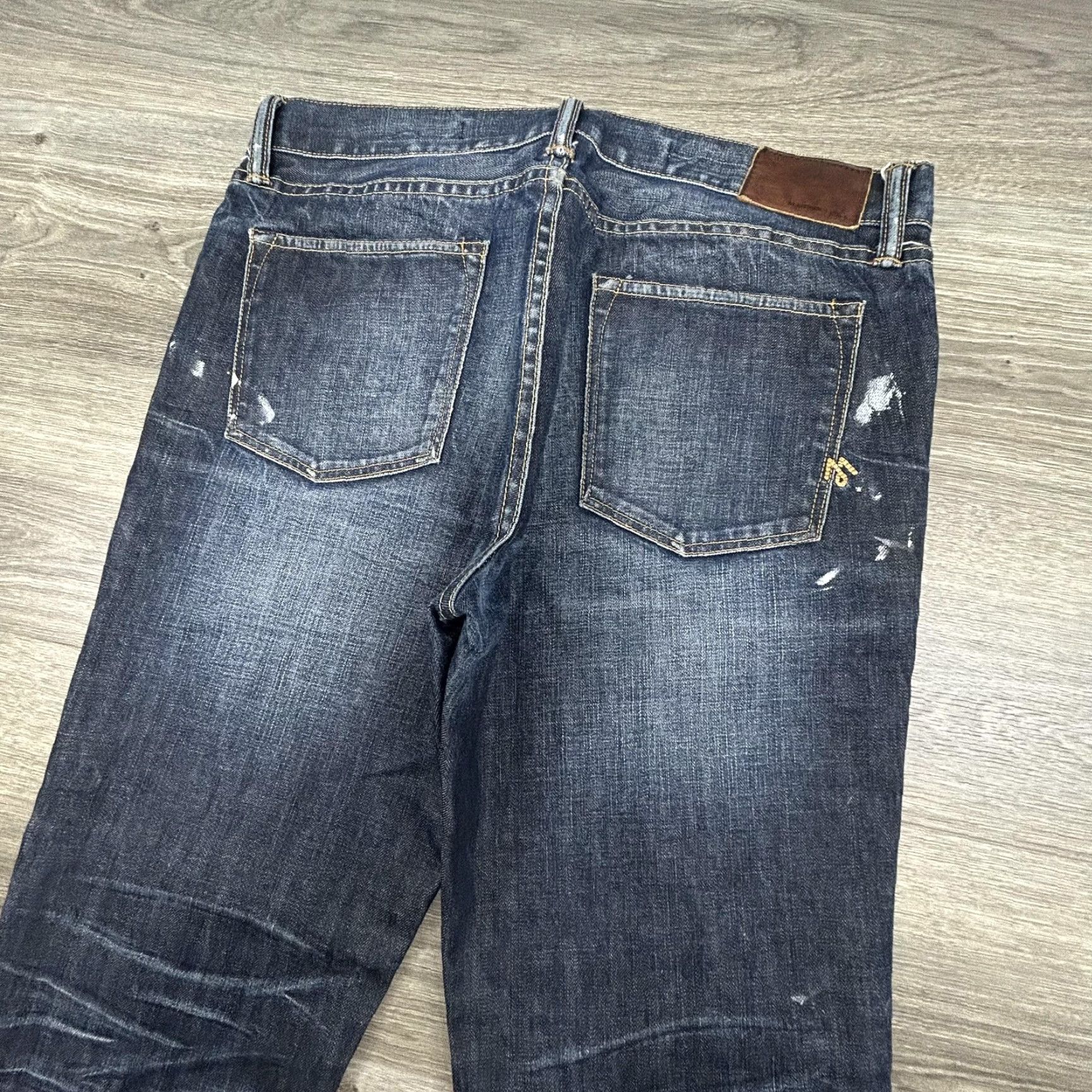 Denime VINTAGE Martin + Osa Jeans Slim 36x31 Dark Wash Denim Distressed Paint Splatter Retro Mens Size US 36 / EU 52 - 6 Thumbnail