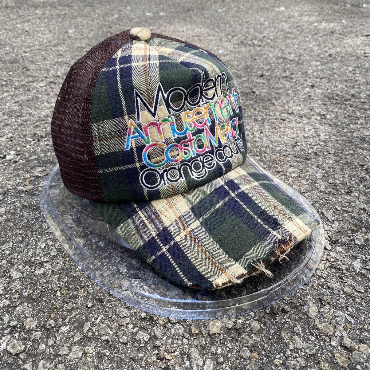 image of Modern Amusement Embroidered Distressed Trucker Hat in Mix, Men's