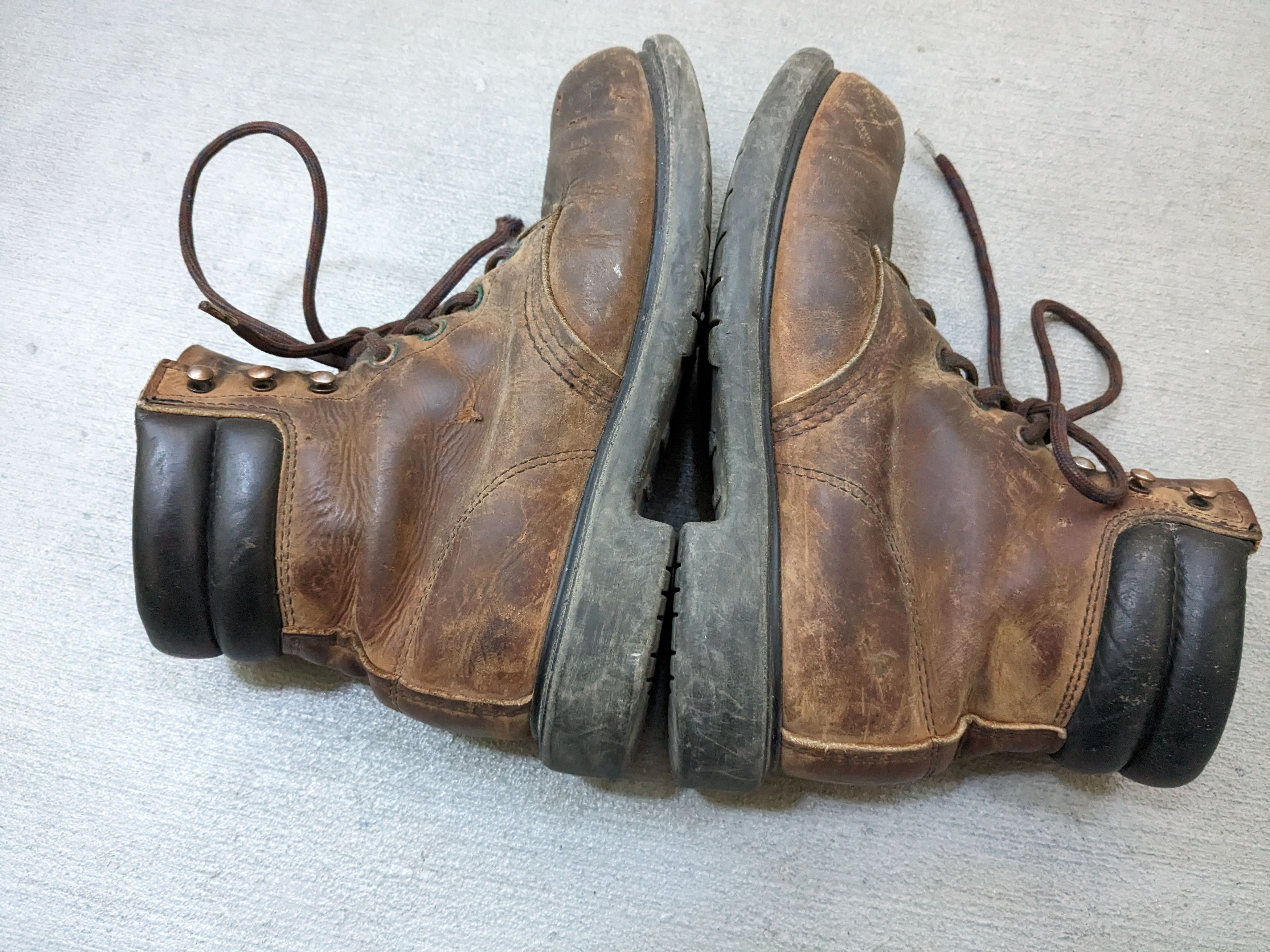 Red Wing × Vintage Vintage Red Wings Work Boots 6 D Combat Brown Leather Size US 6 / EU 39 - 8 Thumbnail