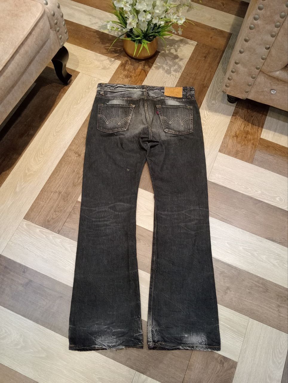 Edwin EDWIN BLACK WASHED DENIM FLARED PANTS Size US 34 / EU 50 - 10 Thumbnail