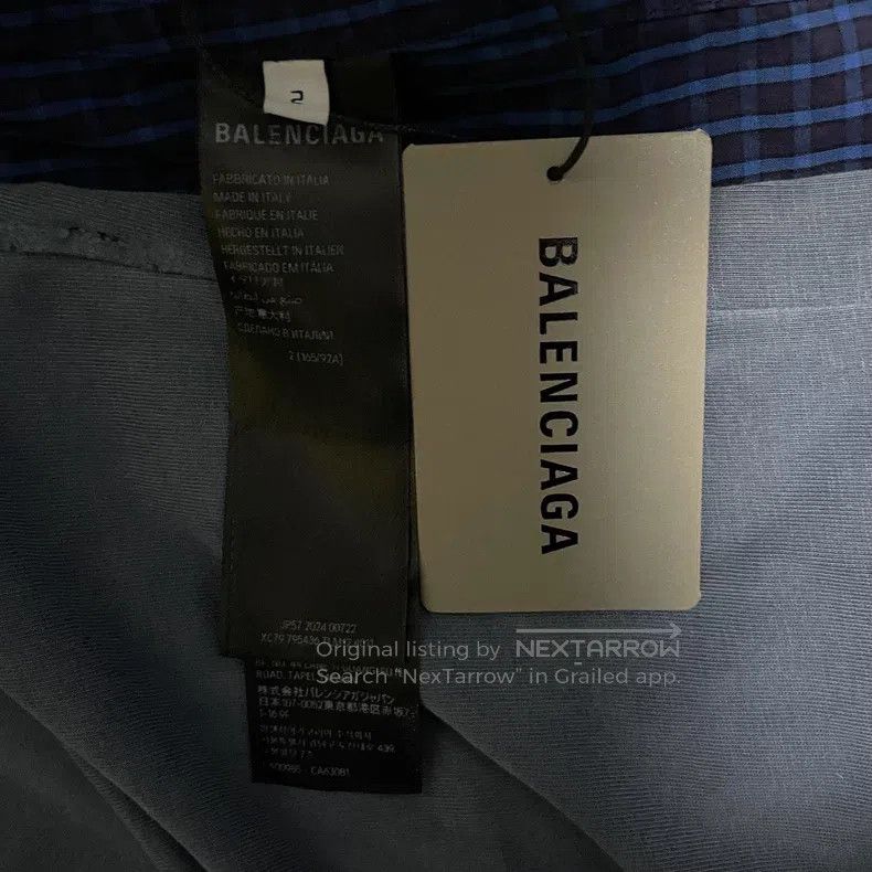 Balenciaga Balenciaga Fake two-piece plaid short-sleeved shirt with f Size US M / EU 48-50 / 2 - 4 Thumbnail