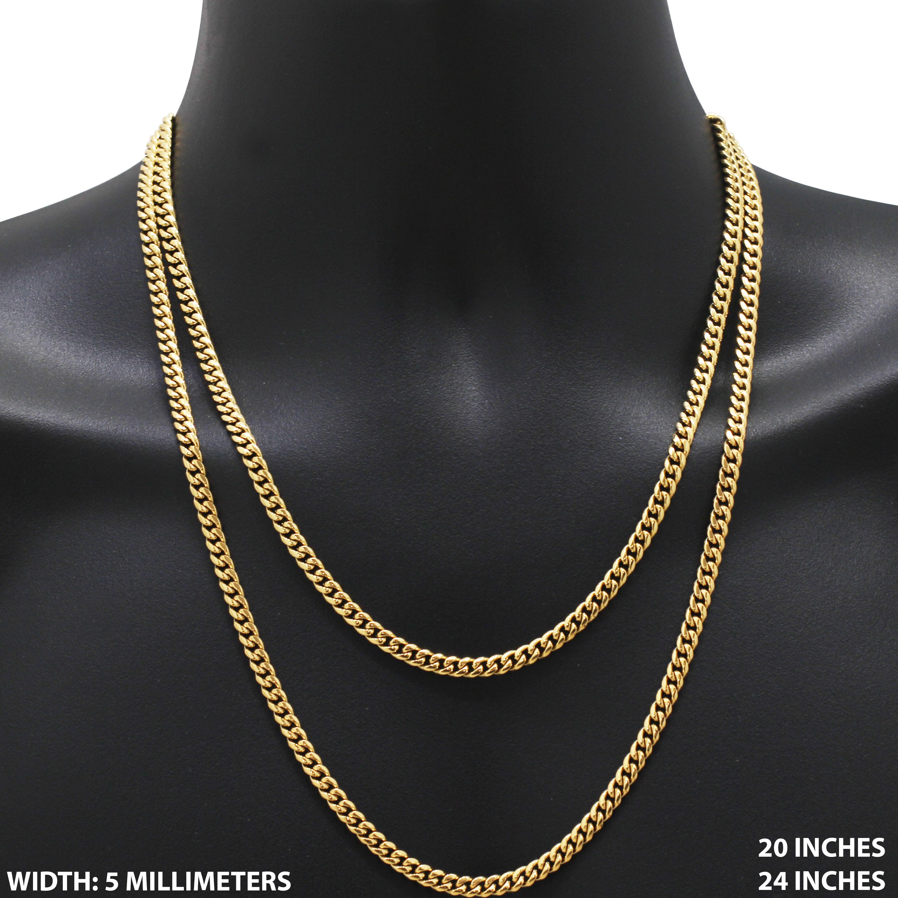 Other 316L SS 18k GP 5mm Miami Cuban Link Chain Necklace 24” Size ONE SIZE - 1 Thumbnail
