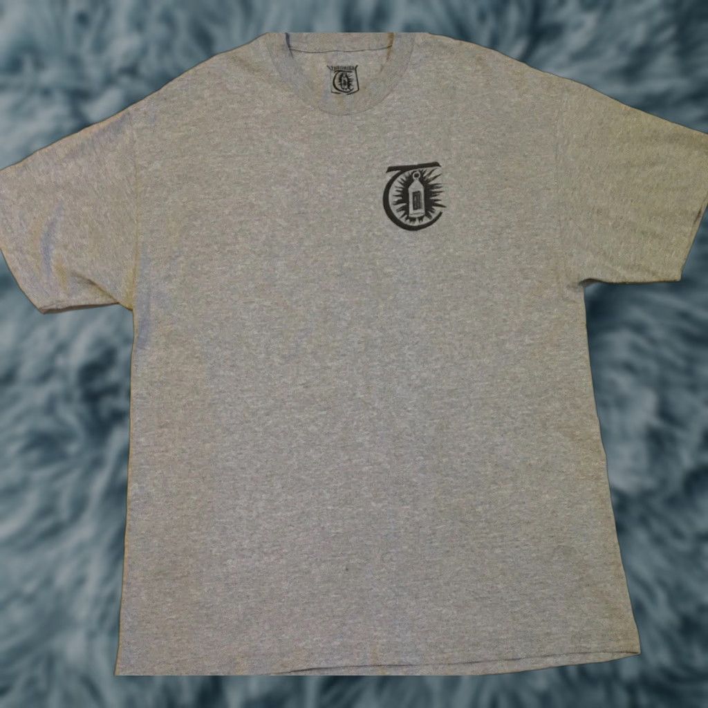 Spitfire Theories Of Atlantis TOA Shirt XL Gray Distressed Skateboarding Grunge 80s 90s USA California Hip Hop Punk Retro Rock Religion? (Oops)