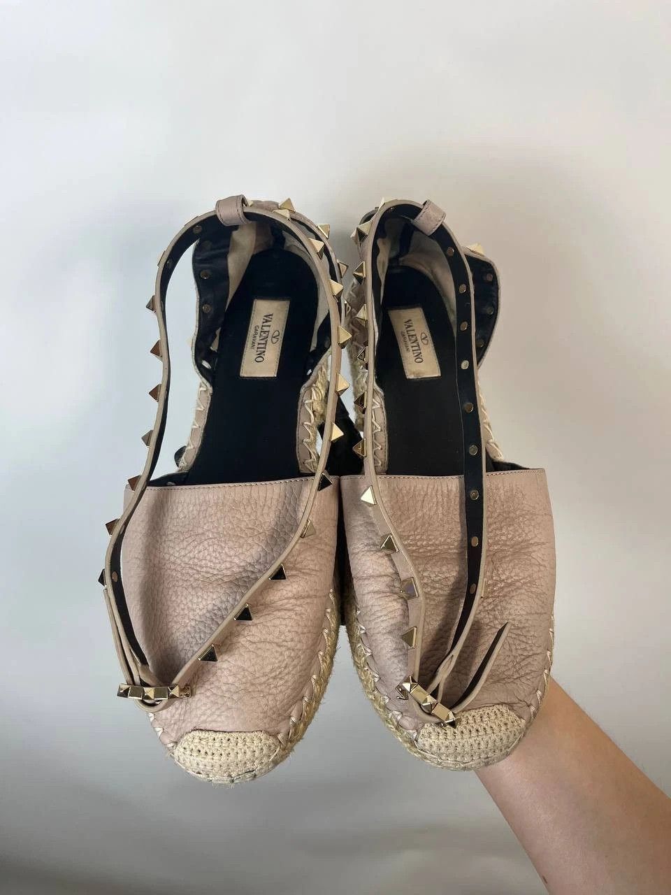 Valentino Valentino Leather Rockstud Espadrille Ankle Strap Flats 40 Size US 10 / IT 40 - 1 Thumbnail