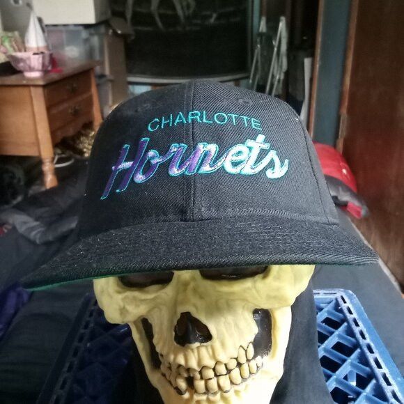 New Era New Era Charlotte Hornets Script Snap Hat Cap Wool Size ONE SIZE - 1 Thumbnail