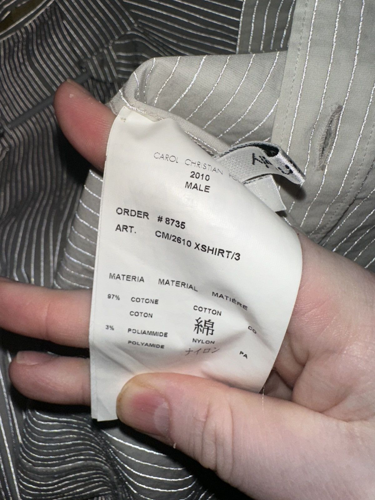 Carol Christian Poell Carol Christian Poell 2010 XLight Reflective Button Up Shirt Size US S / EU 44-46 / 1 - 4 Thumbnail