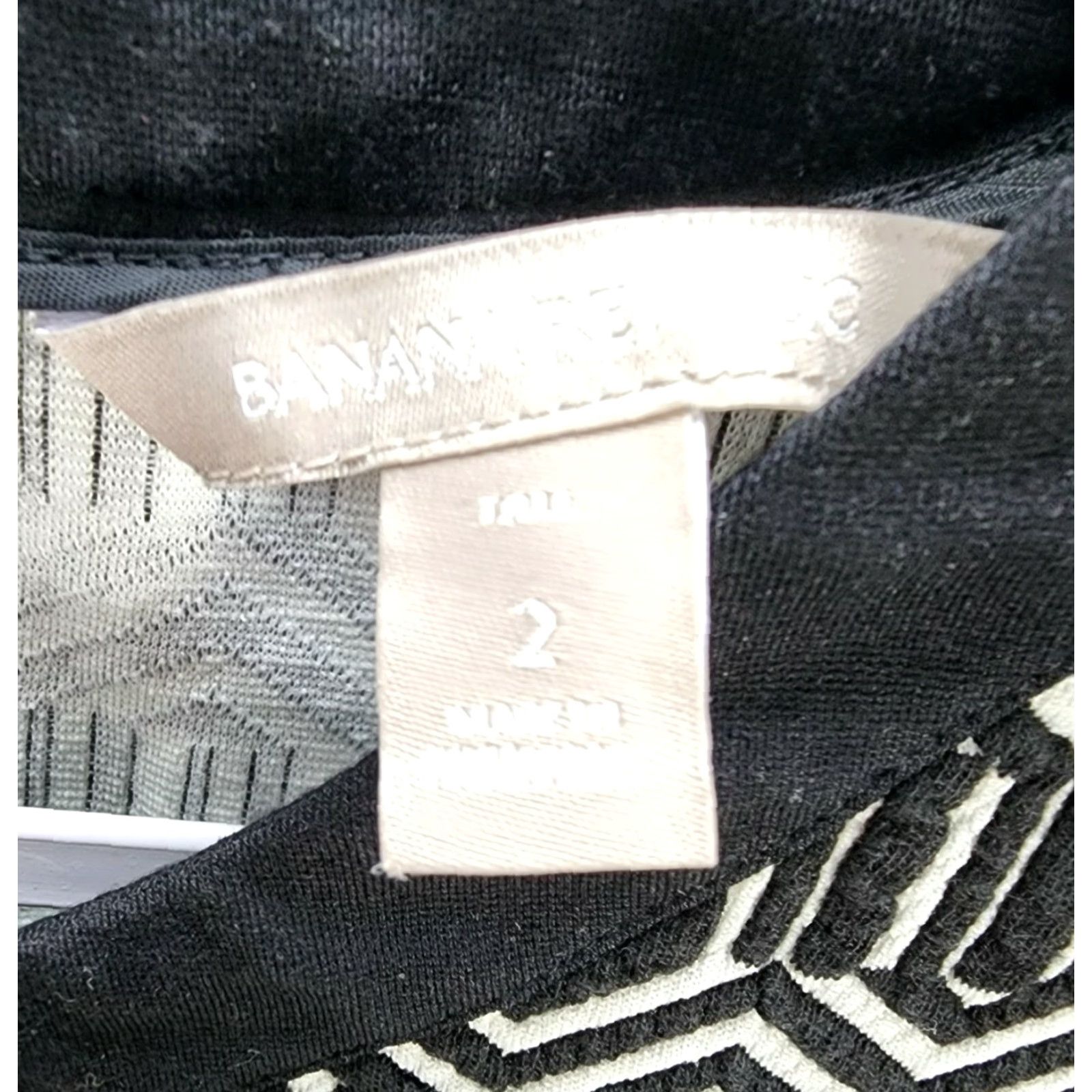 Banana Republic Banana Republic Dress Shirt Women Geometric Short Sleeve Bodycon White Black Sz 2 Summer Casual Party/Cocktail Womens Size 26" / US 2 / IT 38 - 6 Thumbnail