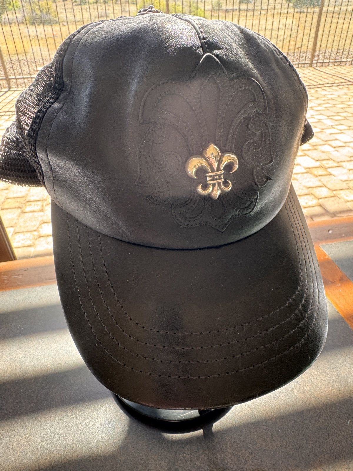 Chrome Hearts Chrome Hearts leather & mesh baseball hat Size ONE SIZE - 1 Thumbnail
