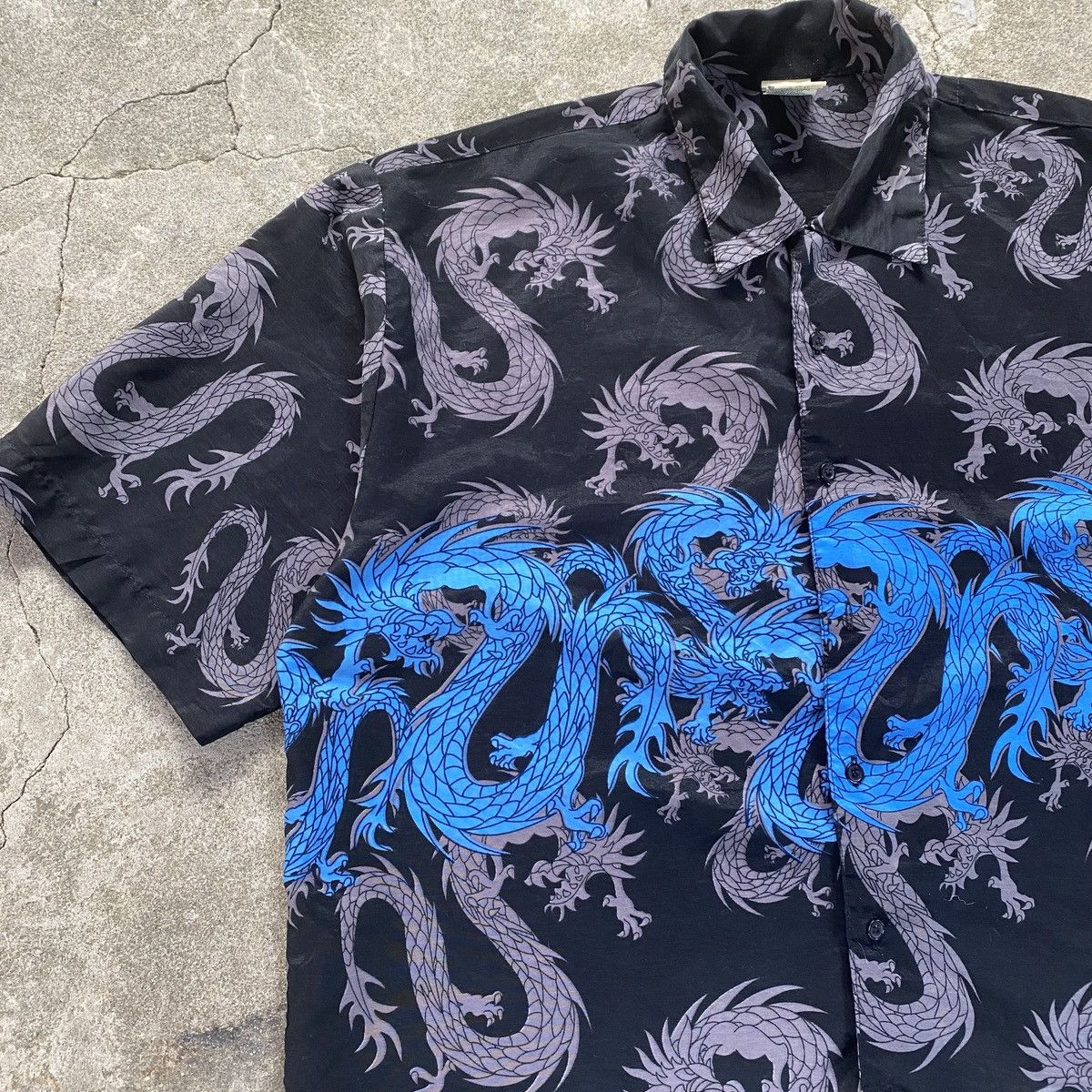 Vintage Vtg aop dragon polo button down Size US L / EU 52-54 / 3 - 4 Thumbnail