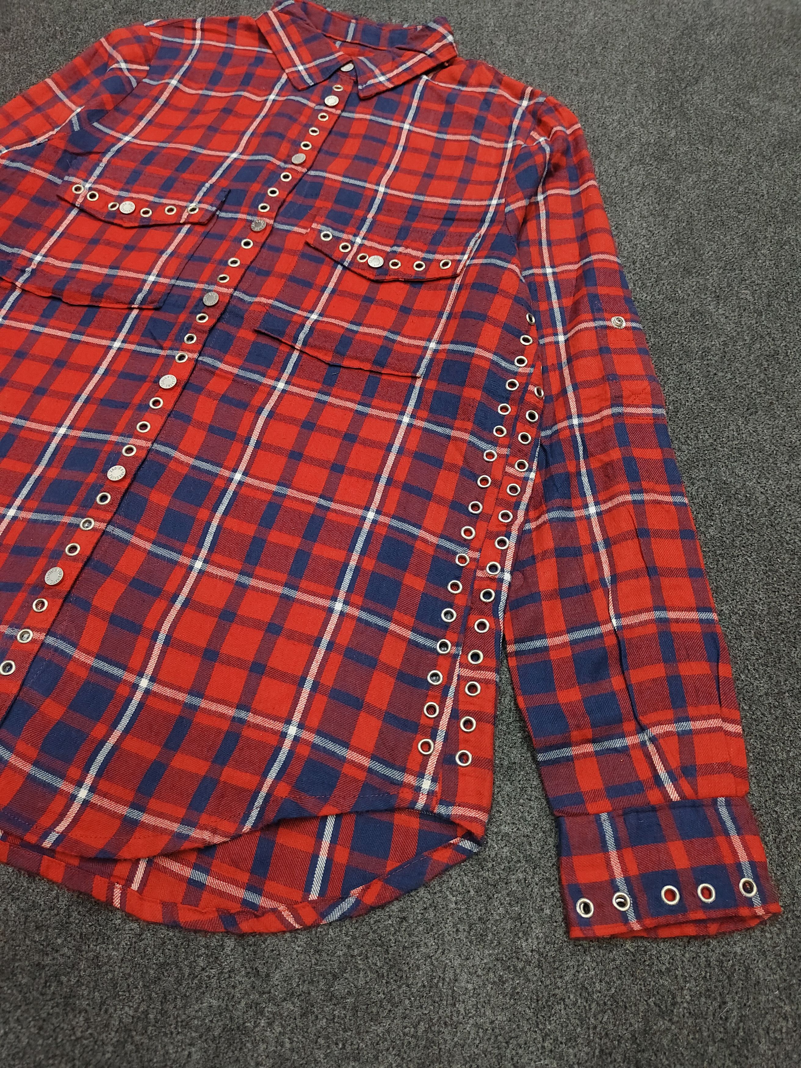 Zadig & Voltaire Zadig & Voltaire❤️‍🔥Punk Rock Grommet Hardware Flanel Shirt Size M / US 6-8 / IT 42-44 - 7 Thumbnail