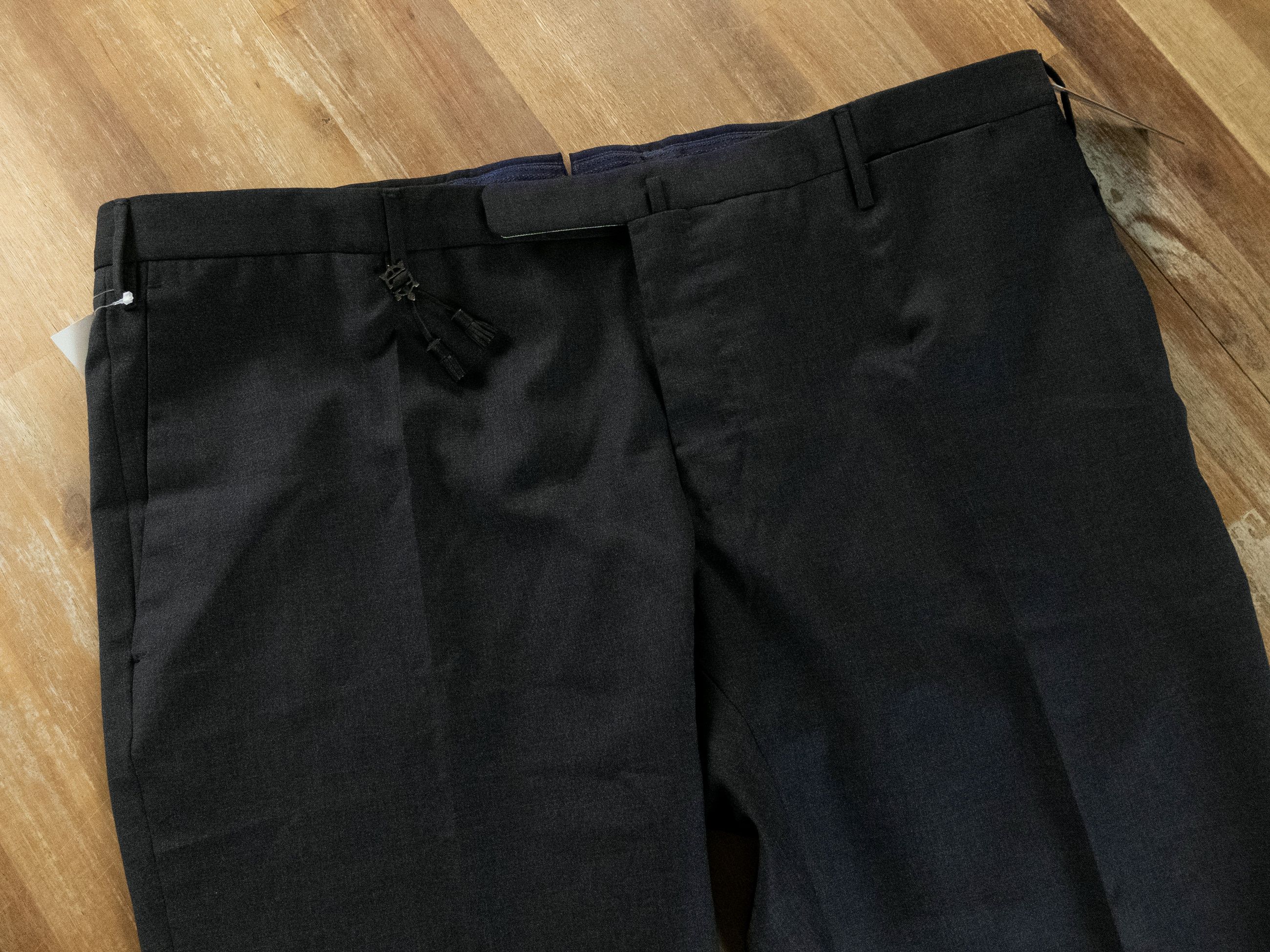 Incotex INCOTEX dark gray slim fit flat front wool pants 42 / 58 Size US 42 / EU 58 - 2 Thumbnail