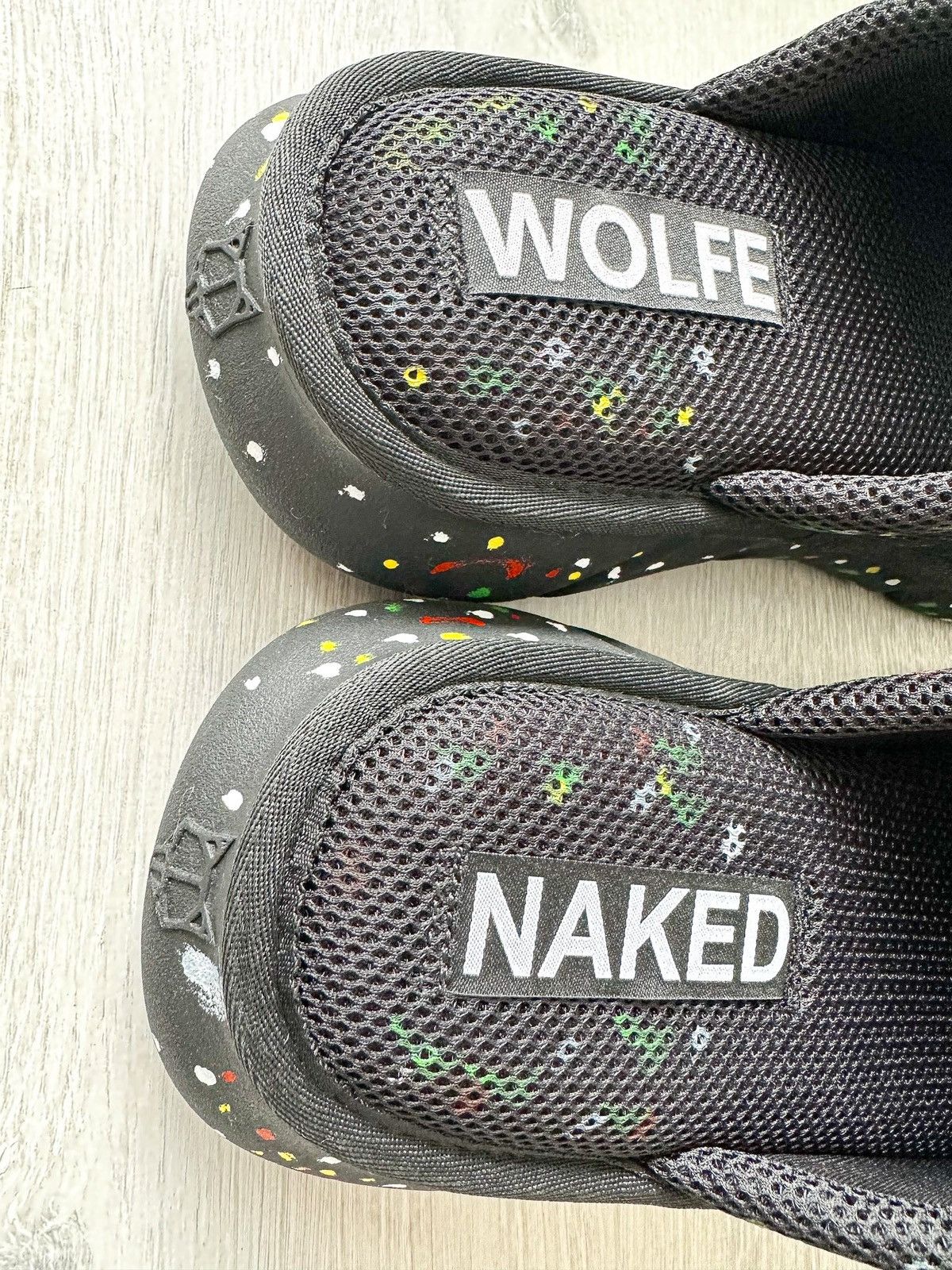 NAKED WOLFE NAKED WOLFE Black Wolfe Graffiti Army Mesh Sandals Slide Size US 7 / EU 40 - 4 Thumbnail